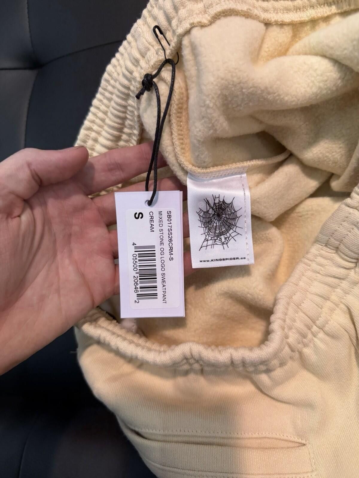 Sp5der Size Small - Sp5der Worldwide Cream Stone Sweatpants Spider Size US 30 / EU 46 - 9 Thumbnail