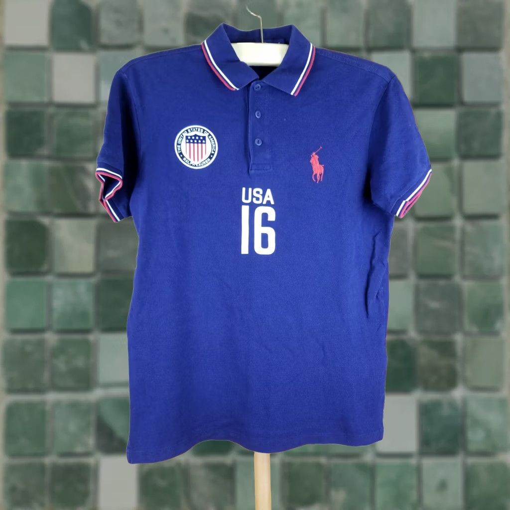 Polo Ralph Lauren POLO RALPH LAUREN USA TEAM BLUE POLO SHIRT SZ MEDIUM Mens Size US M / EU 48-50 / 2 - 1 Thumbnail