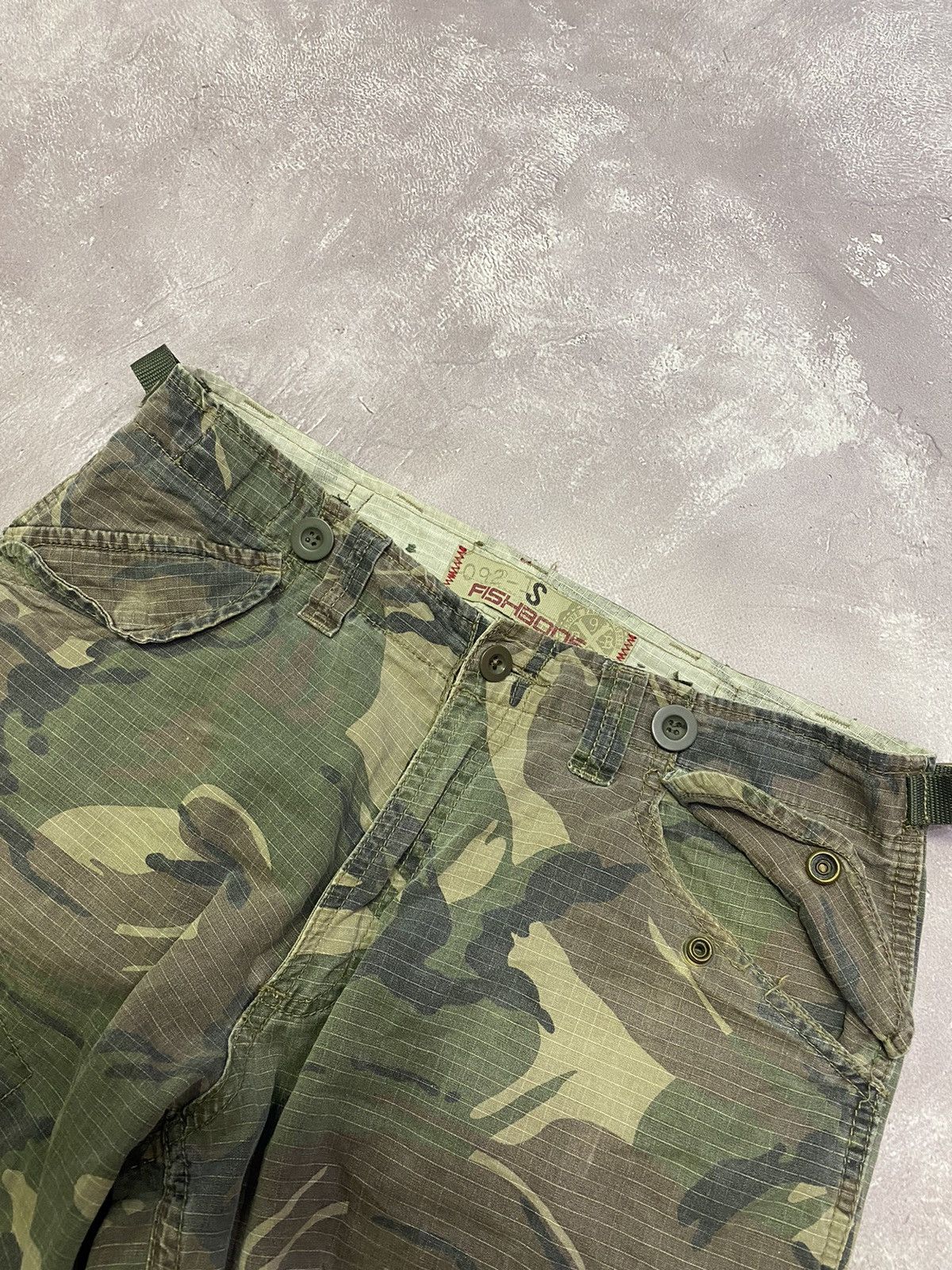 Vintage Hype Vintage Fishbone Cargo Camo Military Pants Bondage Size US 30 / EU 46 - 6 Thumbnail