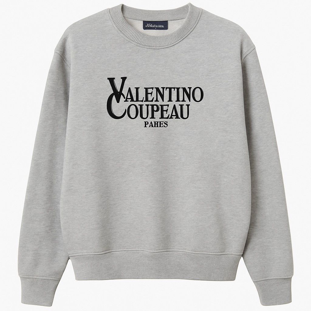 Vintage Vintage Valentino Coupeau Paris Grey Sweatshirt Unisex Size US M / EU 48-50 / 2 - 1 Thumbnail