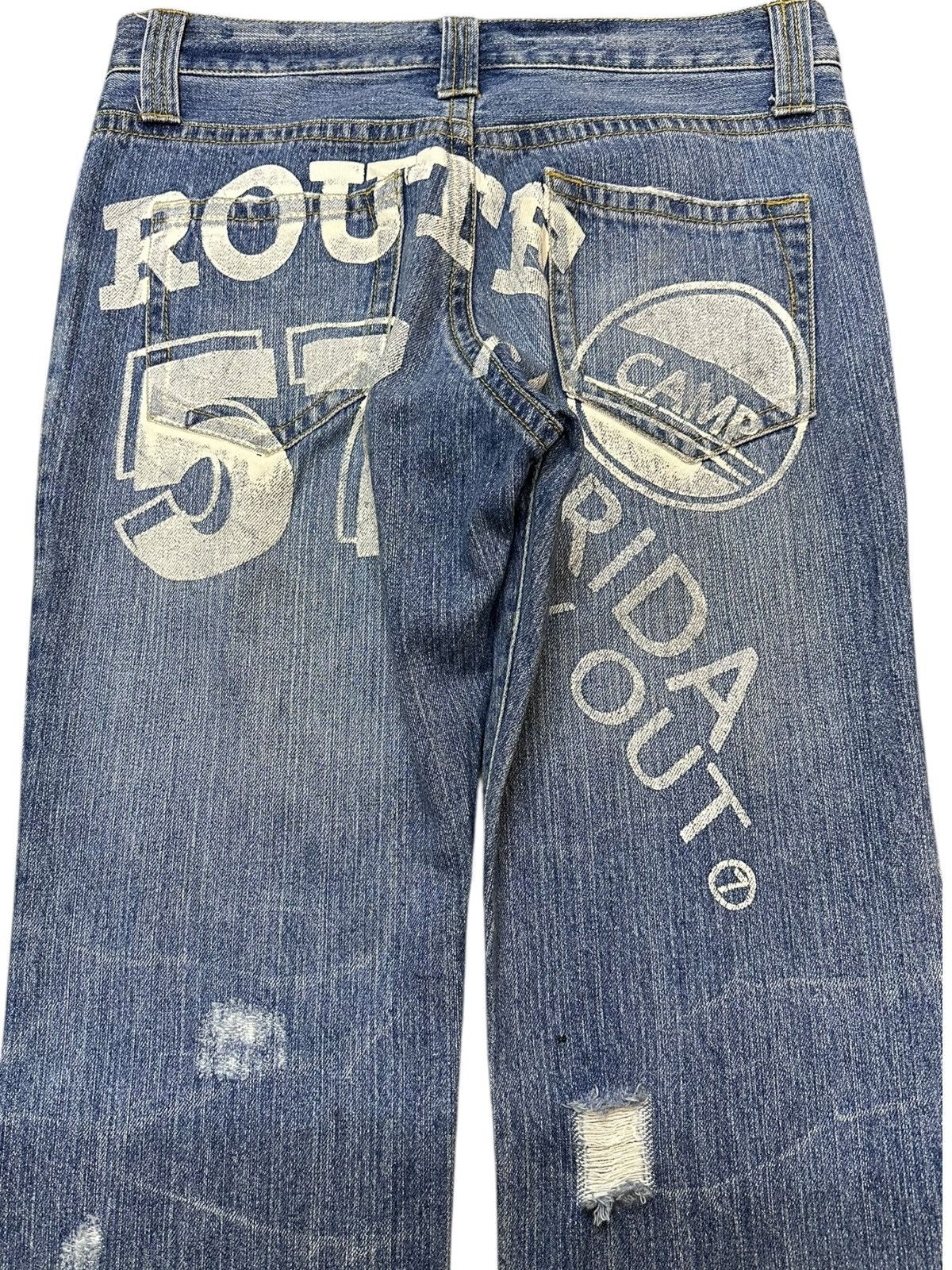 If Six Was Nine Vintage Japanese Printed Faded Grunge Denim Size US 32 / EU 48 - 6 Thumbnail