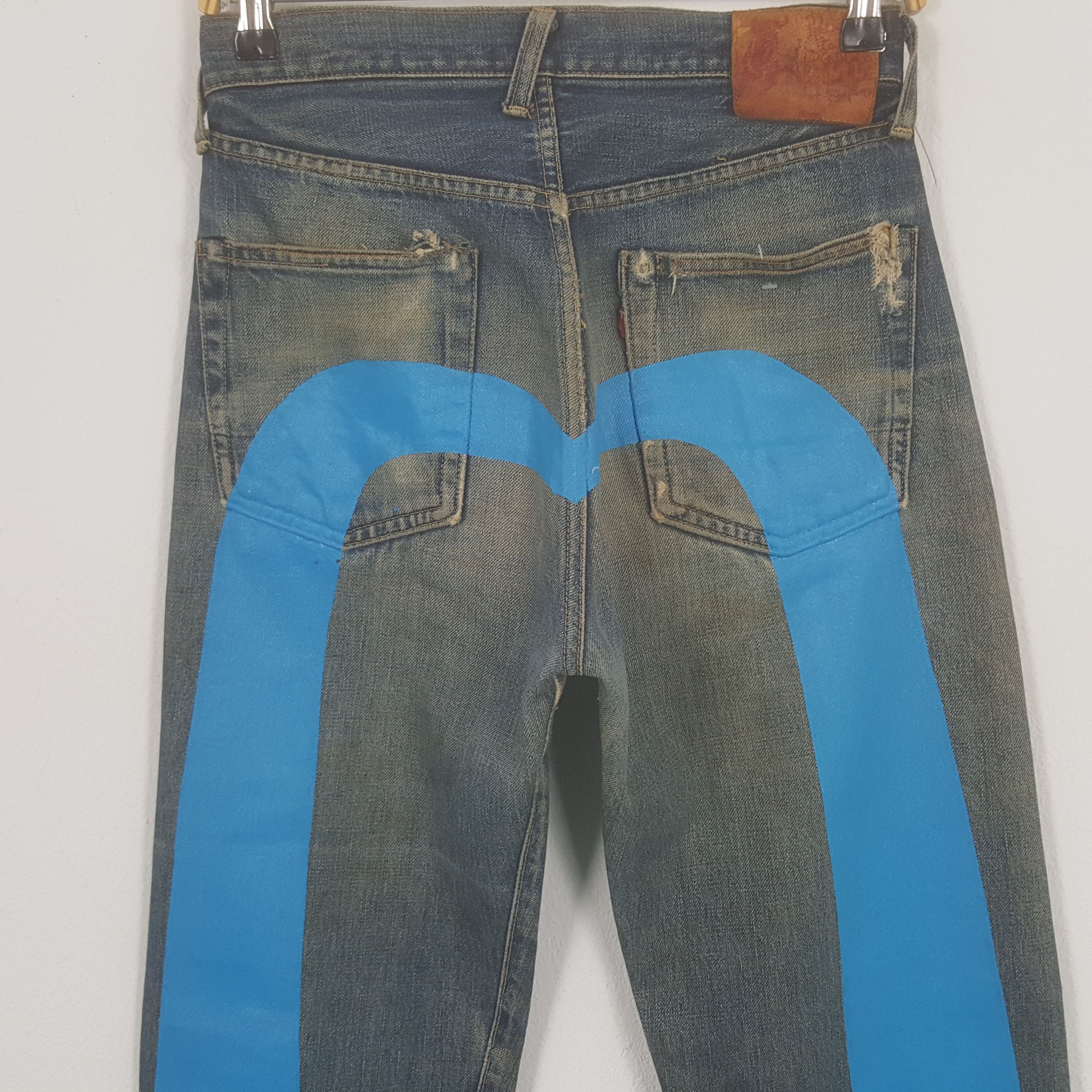 Evisu Vintage Evis Japanese Brand Daicock Custom Art Denim Jeans Size US 27 - 2 Thumbnail