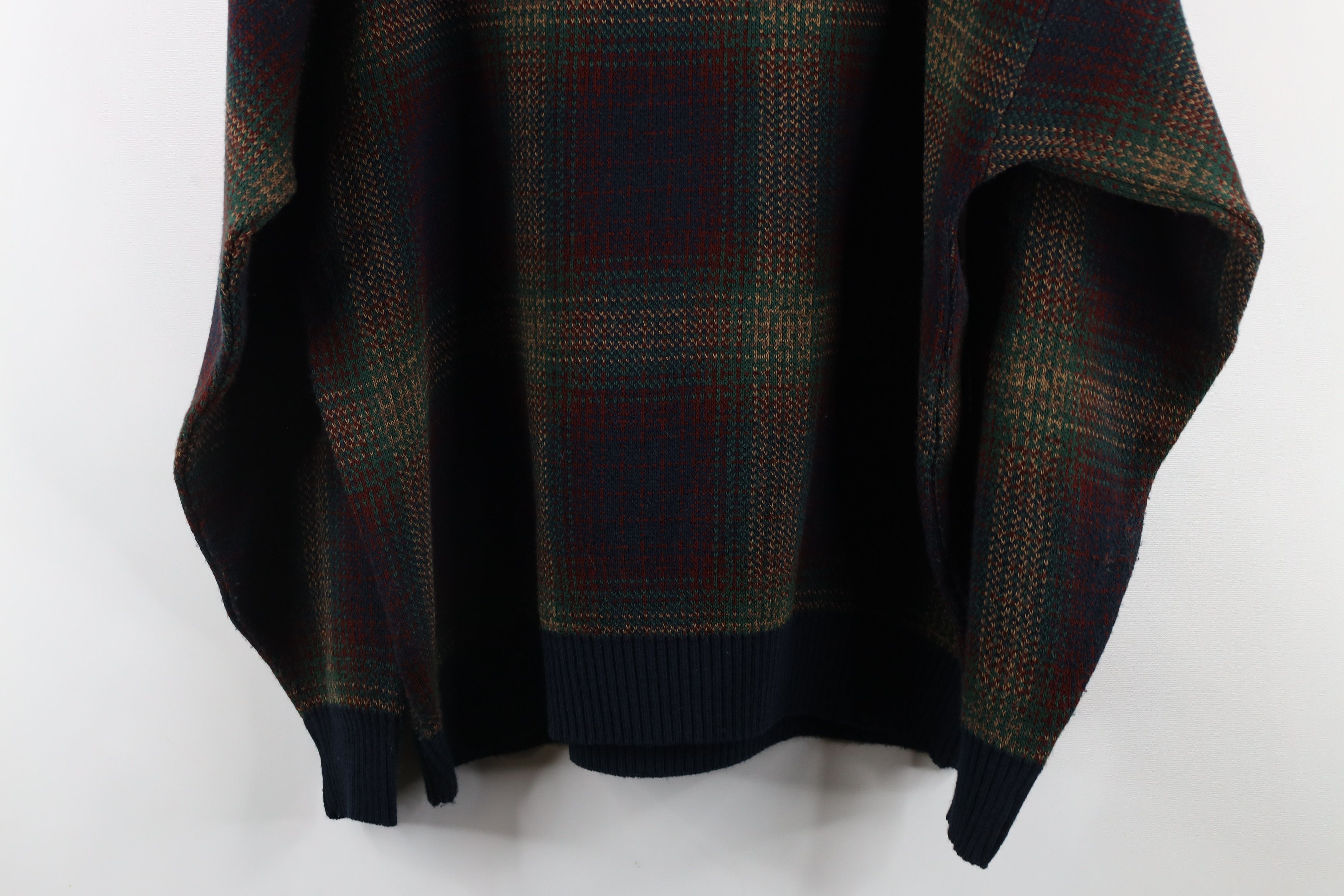 Vintage Vintage 90s Streetwear Plaid Knit Crewneck Sweater Acrylic Size US L / EU 52-54 / 3 - 9 Thumbnail