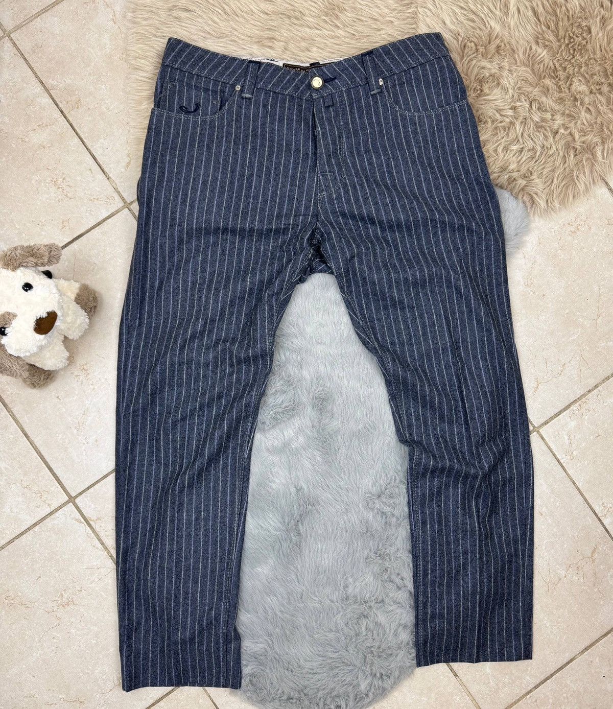Jacob Cohen Jacob Cohen Vitale Barberis Canonico 688 Wool Slim Trousers Size US 36 / EU 52 - 2 Thumbnail