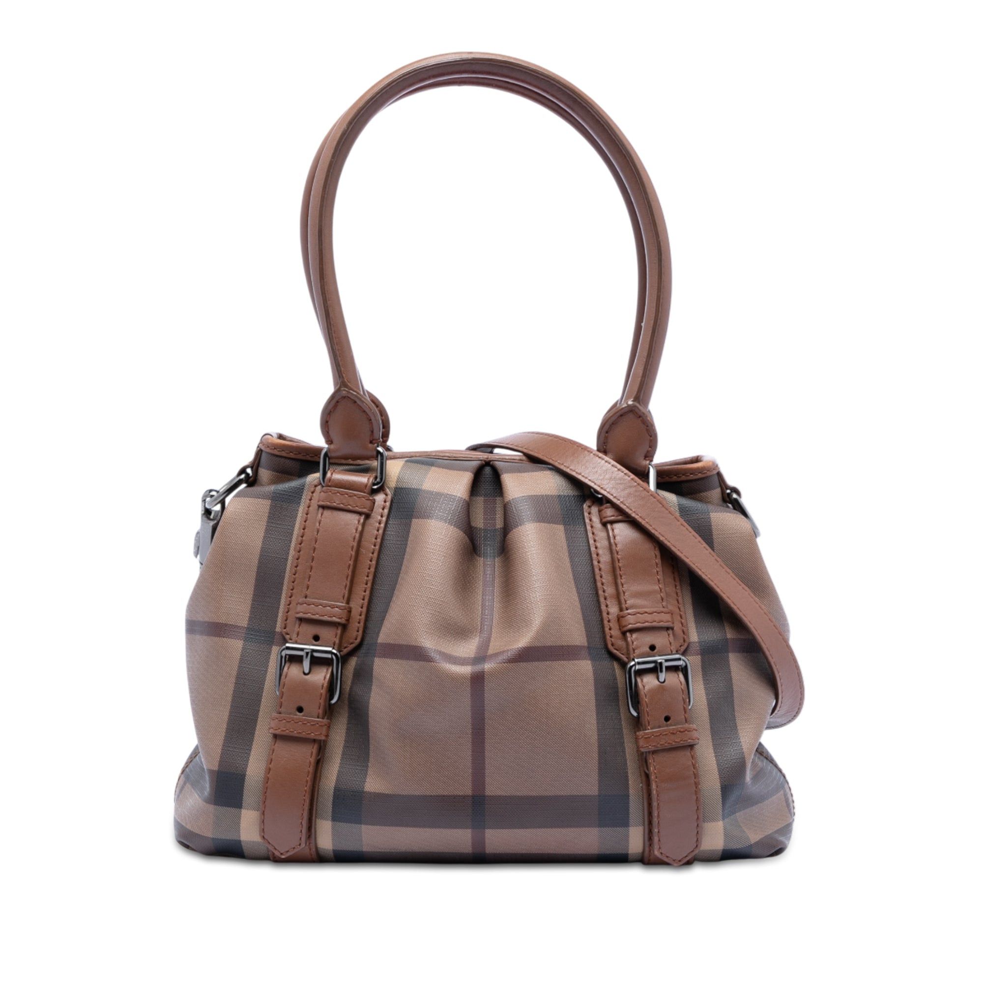 Burberry Smoke Check Coated Canvas Northfield Satchel Size ONE SIZE - 1 Thumbnail