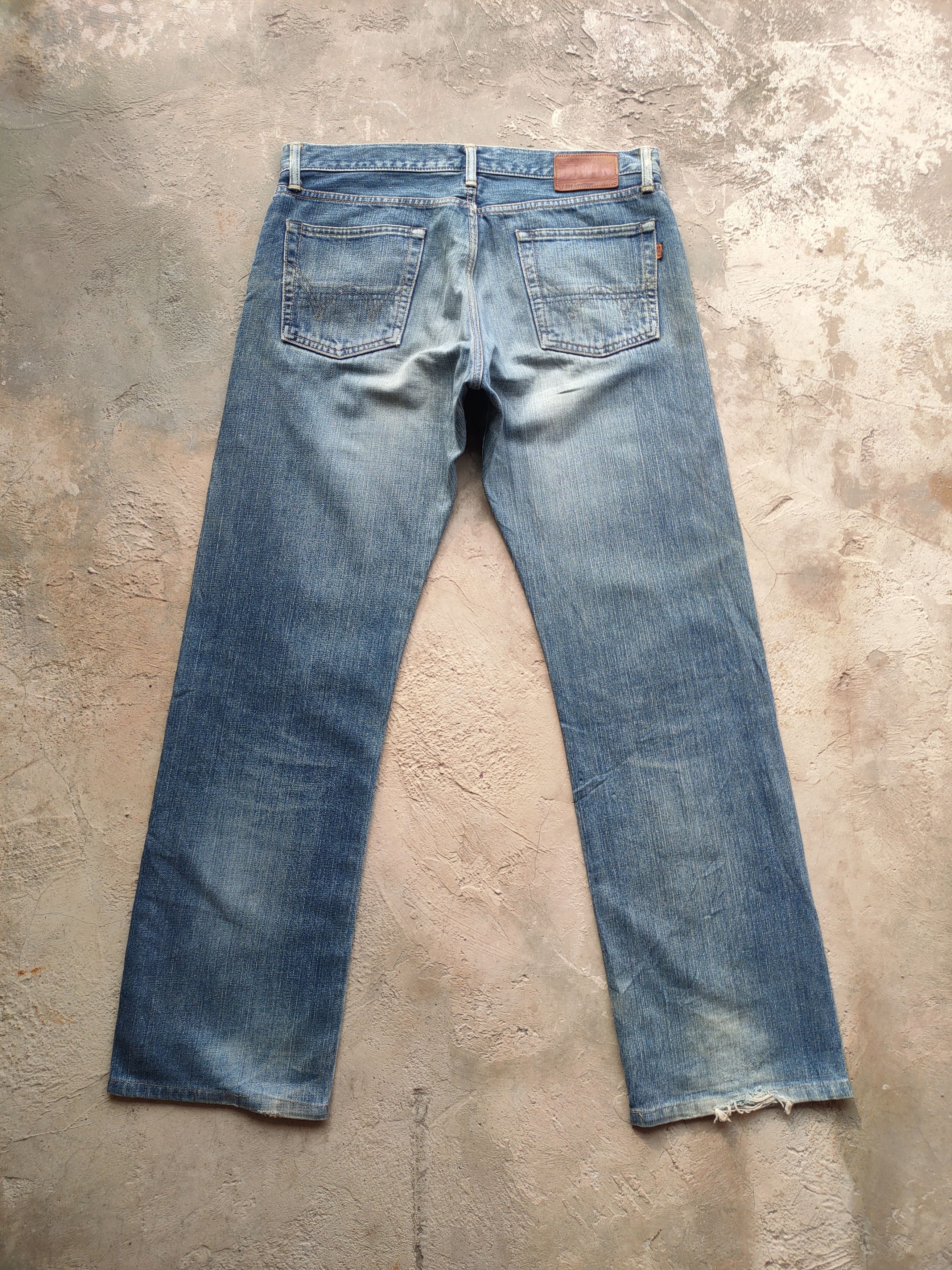Edwin VINTAGE EDWIN 505 ORANGE TAG DISTRESSED FADED JEANS PANTS Size US 34 / EU 50 - 9 Thumbnail