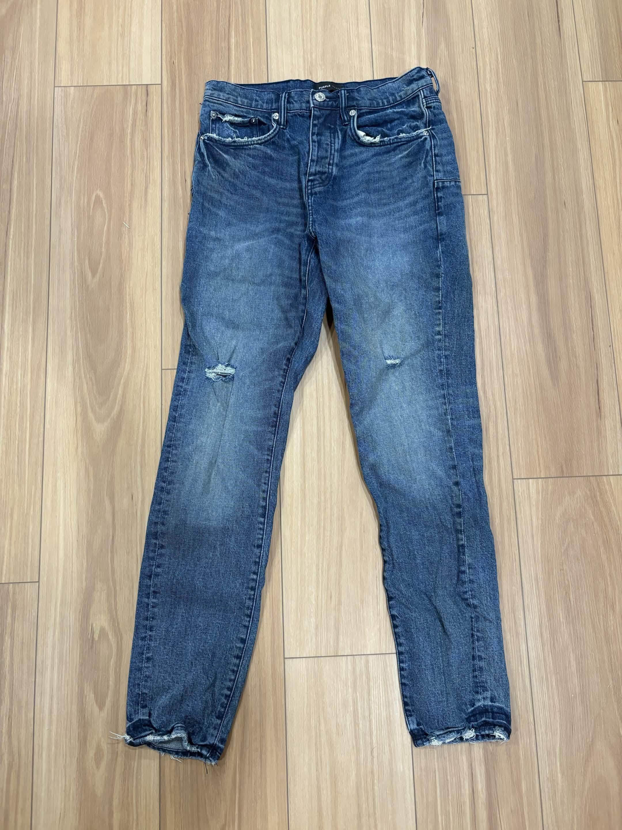 Purple Brand NWOT PURPLE BRAND P005 Vintage Scratch Mens Jeans (Indigo) Size US 30 / EU 46 - 2 Thumbnail