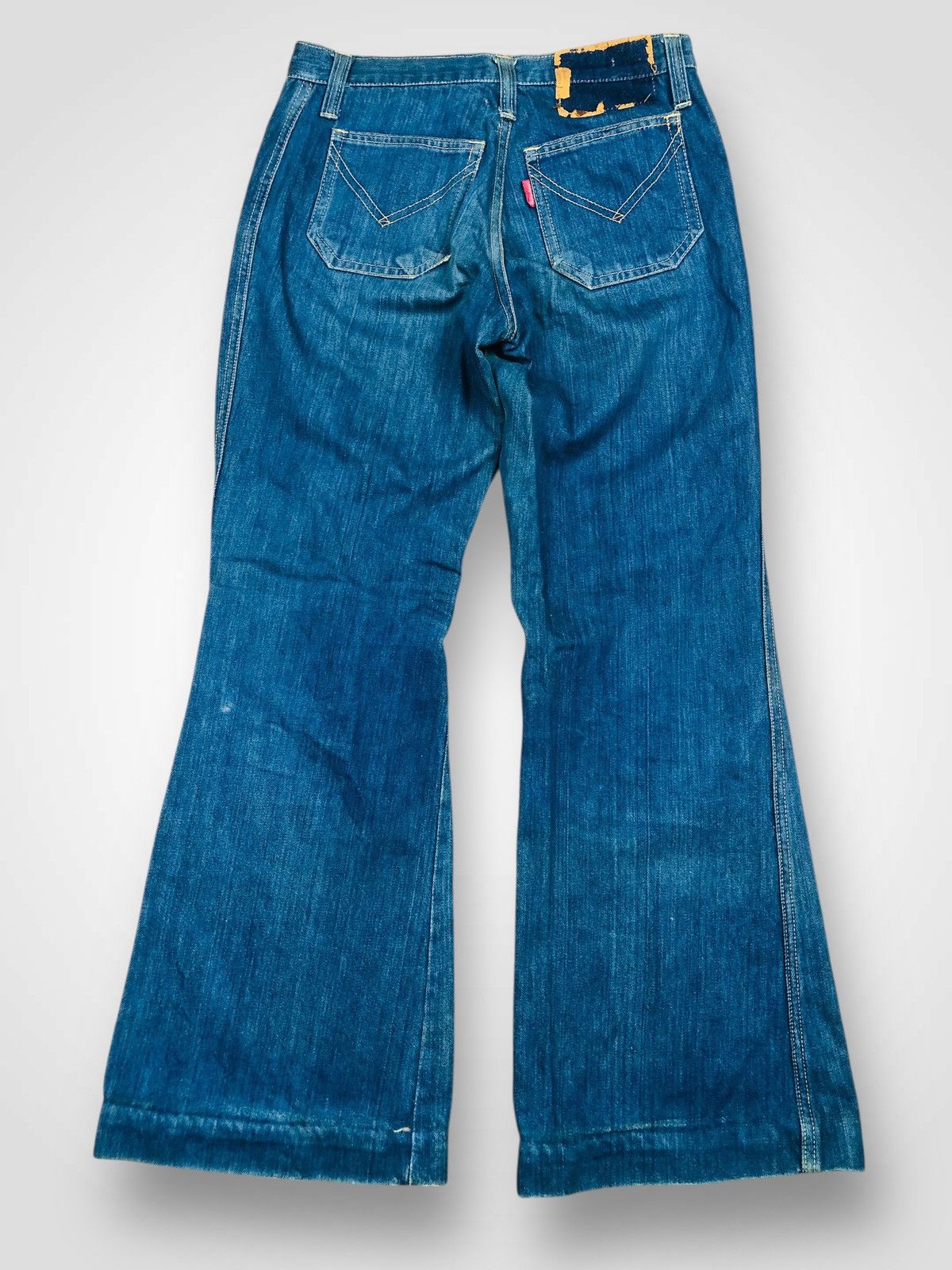Beauty Beast Rare Vintage Heddon 70s Bell Bottom Flare Jeans (40) Size 32" / US 10 / IT 46 - 2 Thumbnail