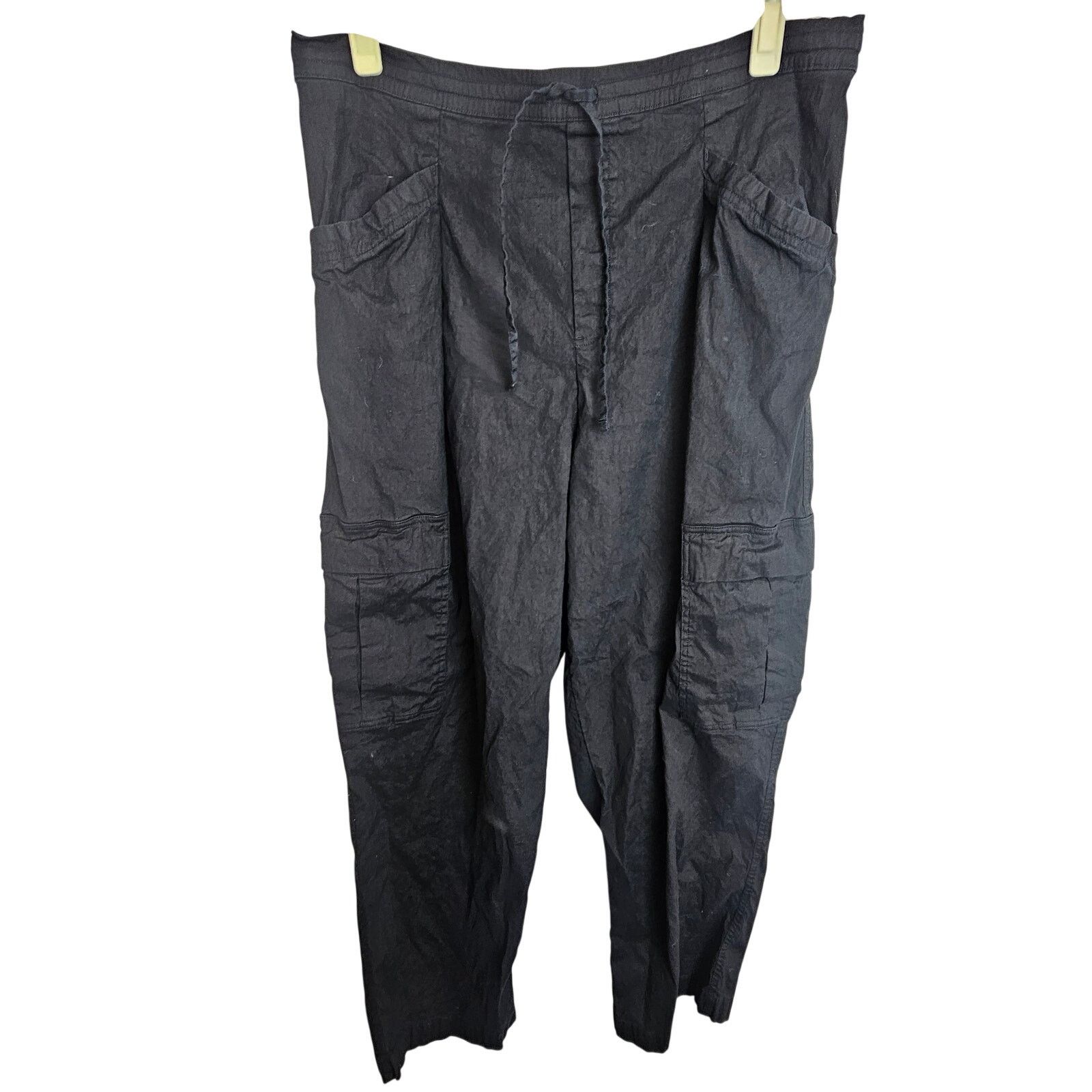 Athleta Athleta Womens Linen Blend Cargo Pants Size L Travel Coastal Size 35" - 1 Thumbnail