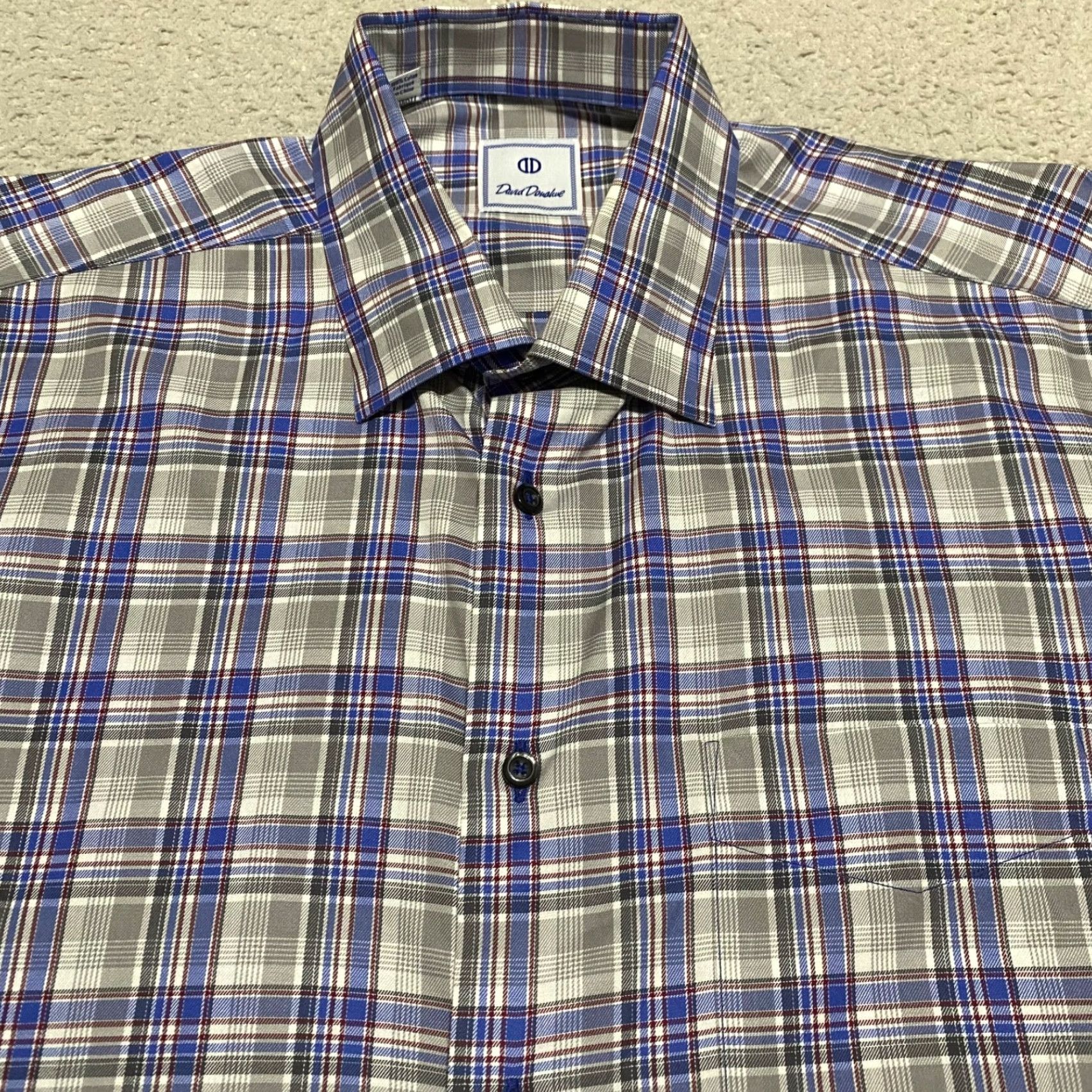 David Donahue David Donahue Mens XL Shirt Multicolor Plaid Long Sleeve Hidden Button-Down Size US XL / EU 56 / 4 - 6 Thumbnail