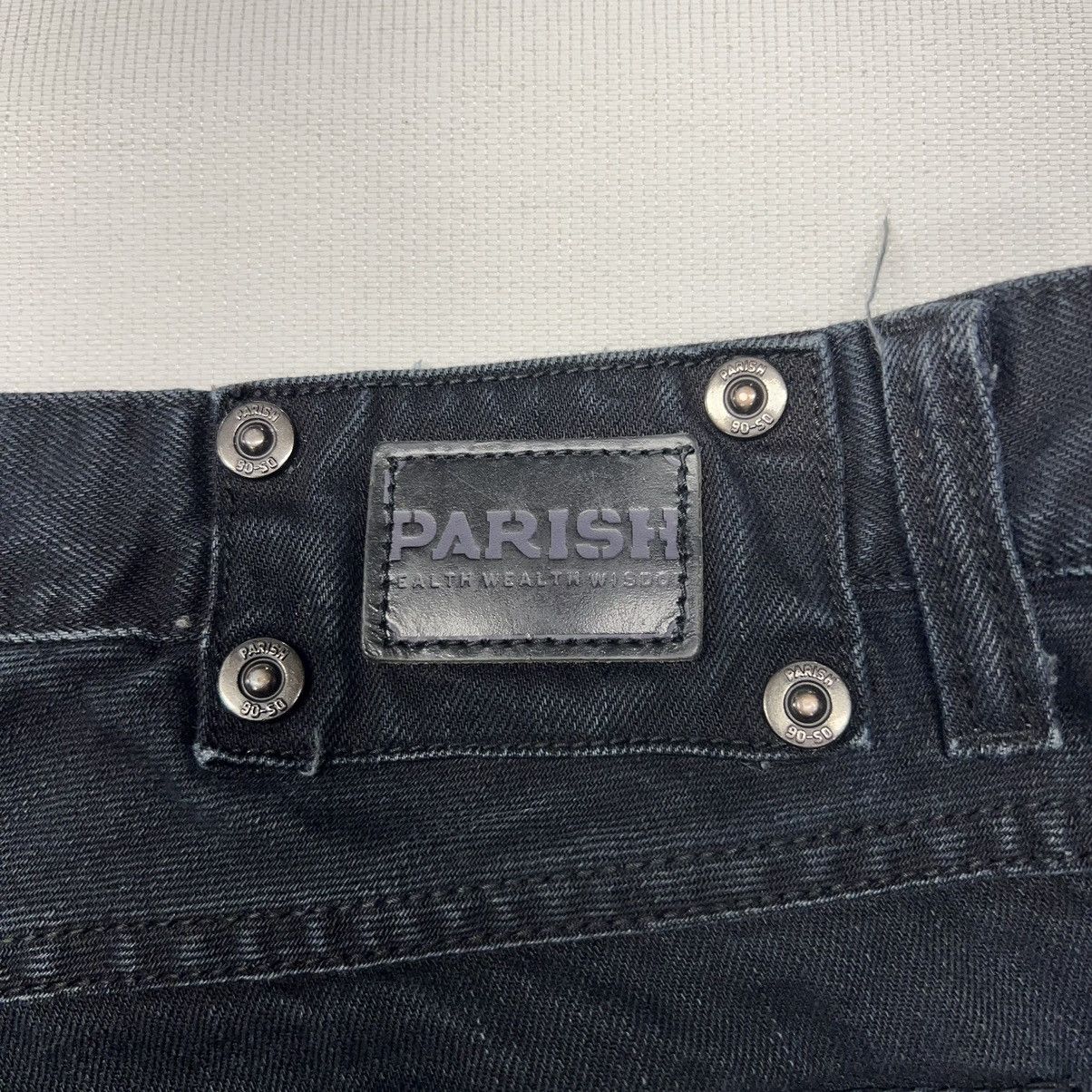 Vintage Parish Jeans Black Denim Straight Distressed Y2K Baggy Size US 40 / EU 56 - 16 Thumbnail