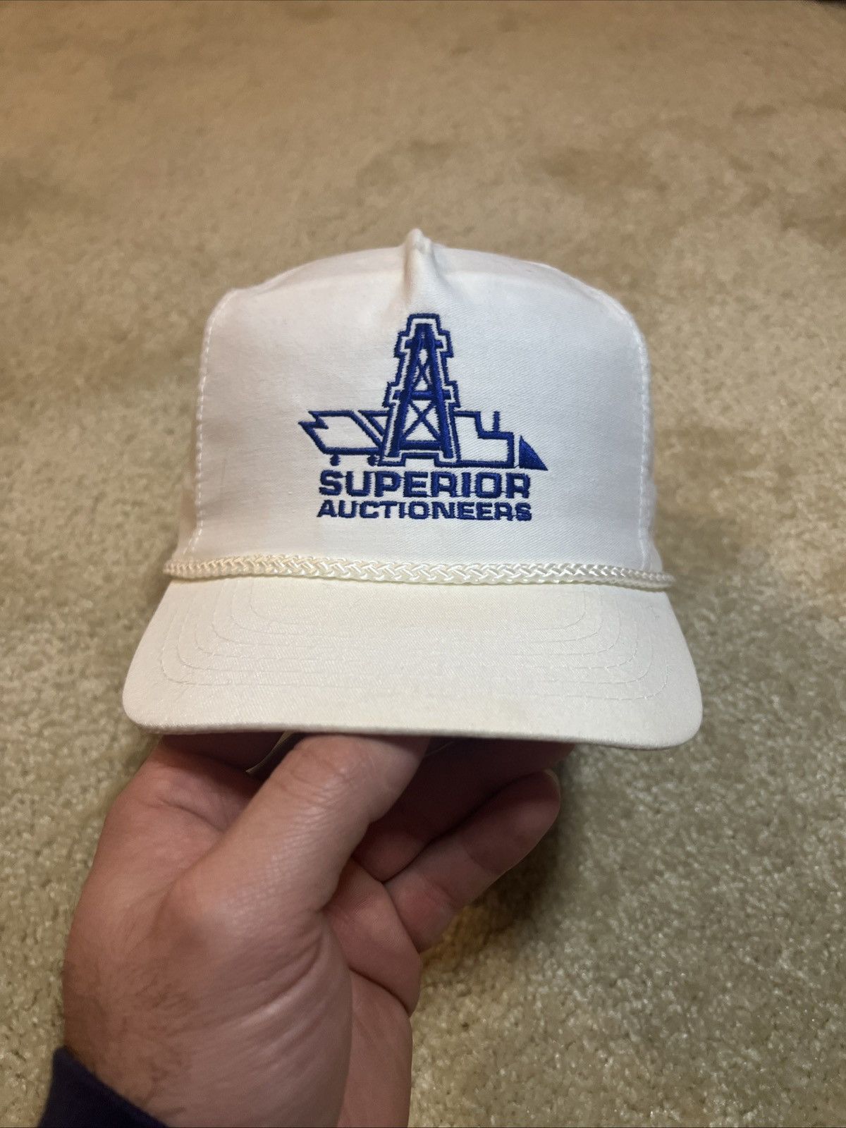 Vintage Vintage Superior Auctioneers Trucker Hat Adjustable Oilfield Size ONE SIZE - 1 Thumbnail