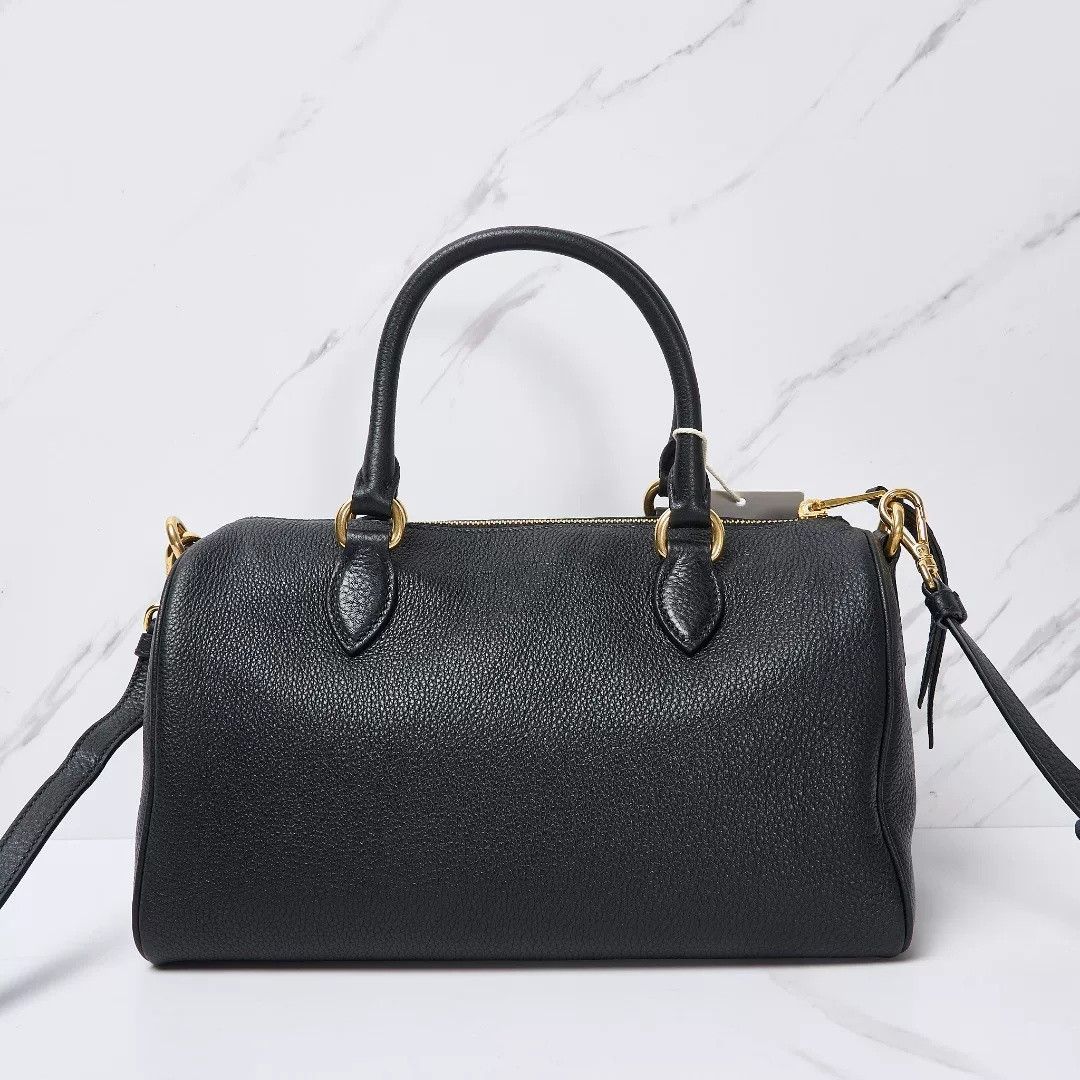 Prada Prada Black Leather Boston Handbag Size ONE SIZE - 6 Thumbnail