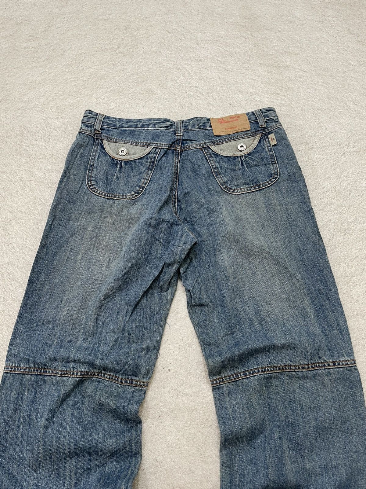 Japanese Brand 2000s Marzo Japanese Denim Dirty Washed Cargo Jeans Y2K Size US 32 / EU 48 - 8 Thumbnail