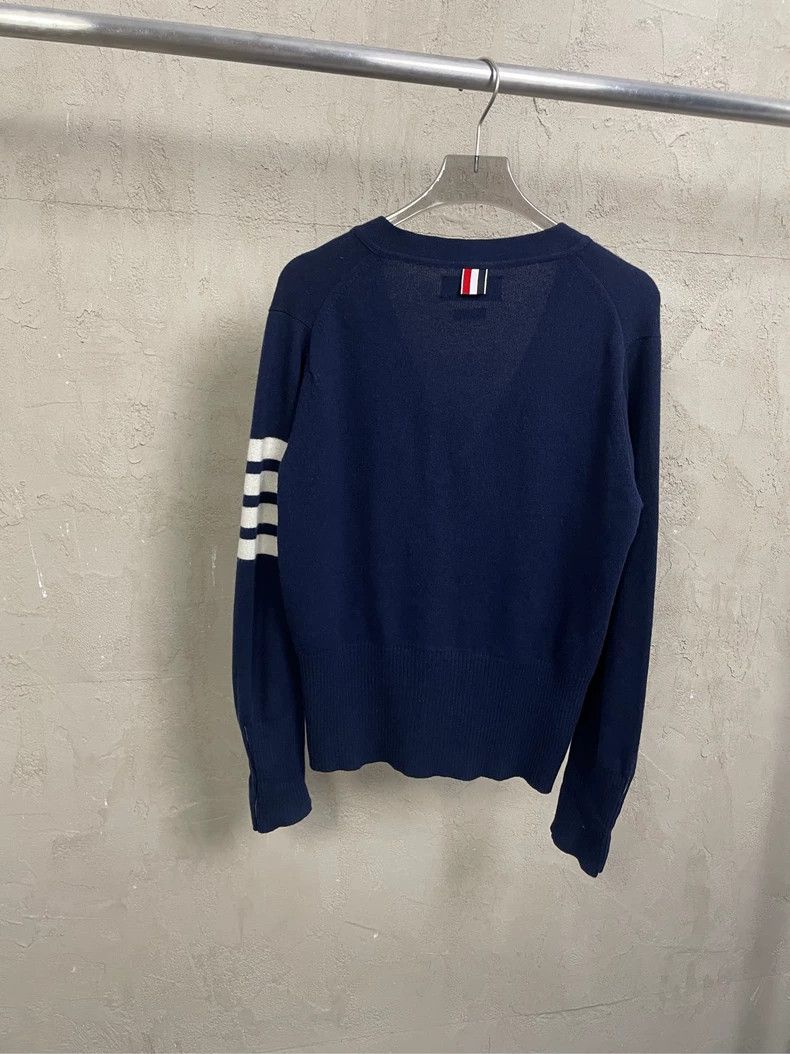 Thom Browne Thom browne Dark blue four-striped cashmere cardigan jacket Size US S / EU 44-46 / 1 - 2 Thumbnail