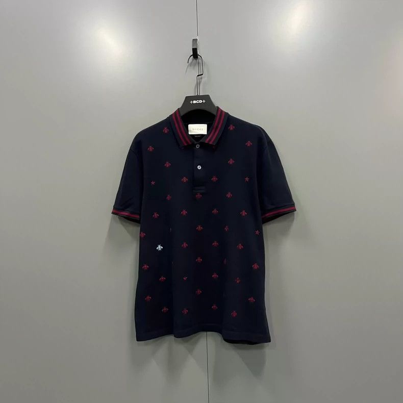 Gucci Little bee embroidered polo shirt 2502-Nextarrow