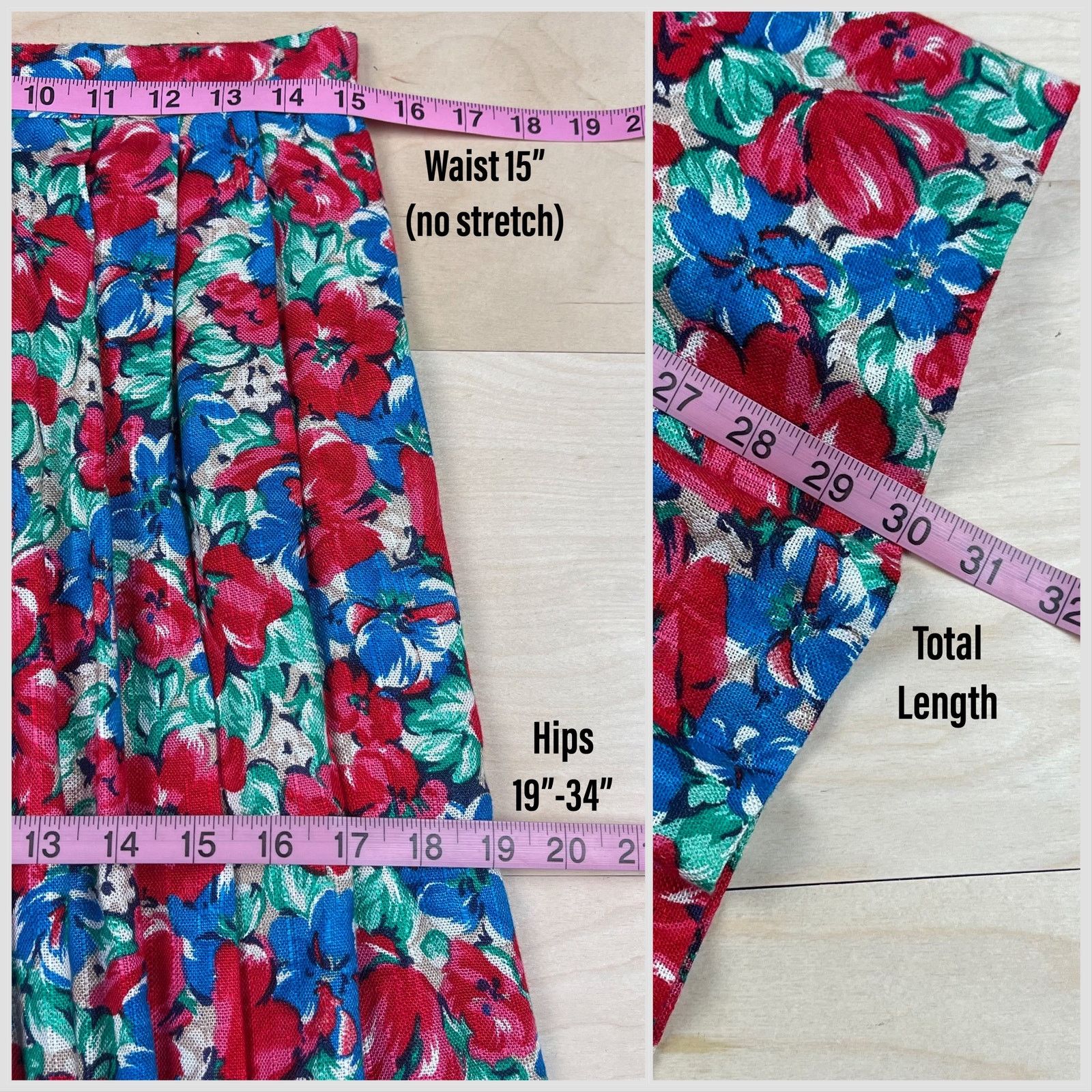 Vintage Vintage 1970s Floral Print Pleated Midi Mom Skirt Size 30" / US 8 / IT 44 - 5 Thumbnail