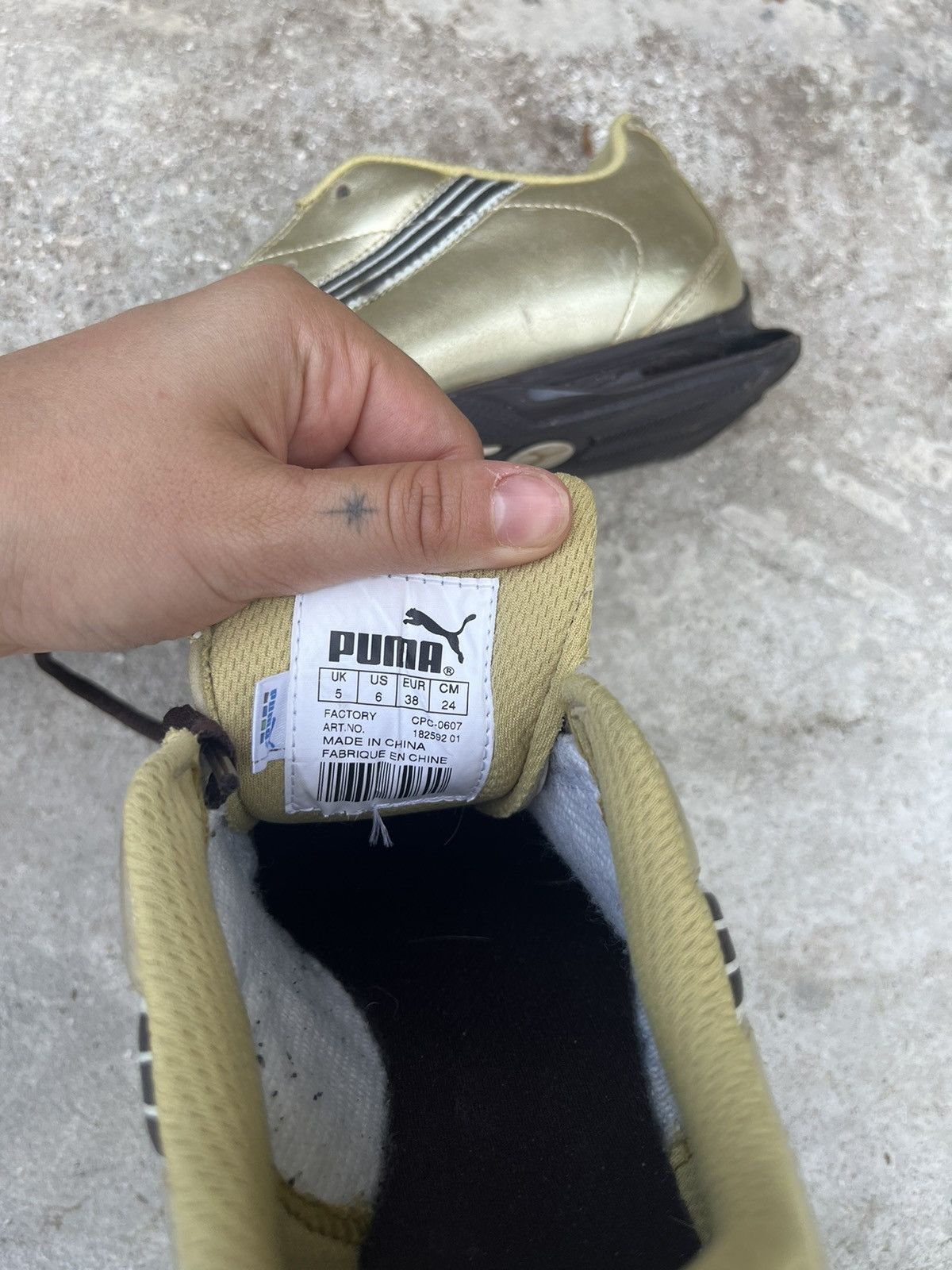 Japanese Brand × Puma × Vintage Vintage 00’s Puma Y2K “Gold” Japanese Sneakers Size US 6 / IT 36 - 9 Thumbnail