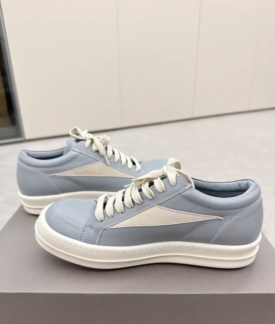 Rick Owens Rick Owens Mainline Haze Blue Low-Top Leather Size US 7 / IT 37 - 6 Thumbnail