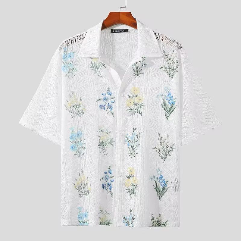 Japanese Brand × Vintage Tracery Printing Pattern Transparent Button Shirt Size US L / EU 52-54 / 3 - 2 Thumbnail