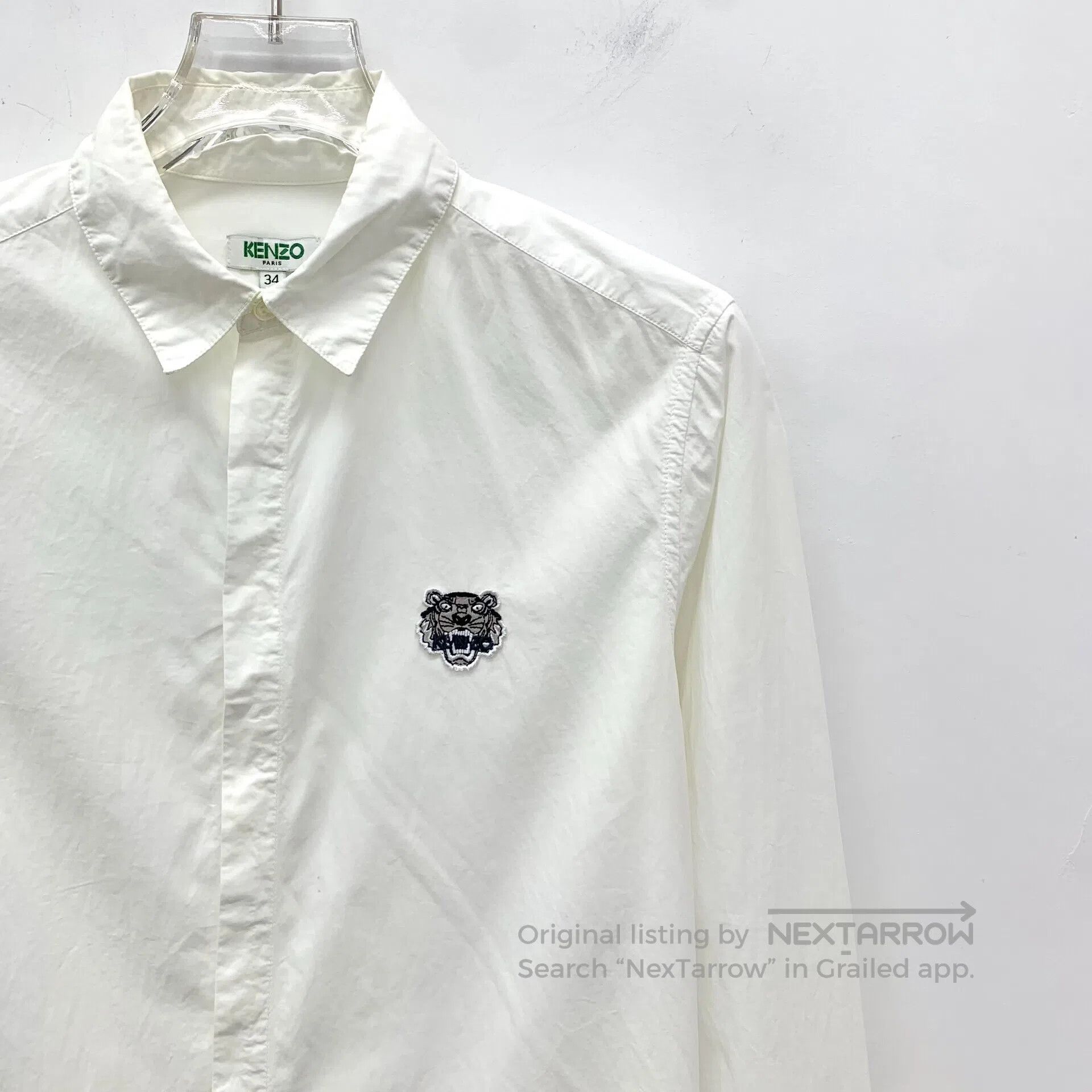 Kenzo Kenzo White tiger head embroidery cotton lapel single-brea Size US XS / EU 42 / 0 - 3 Thumbnail