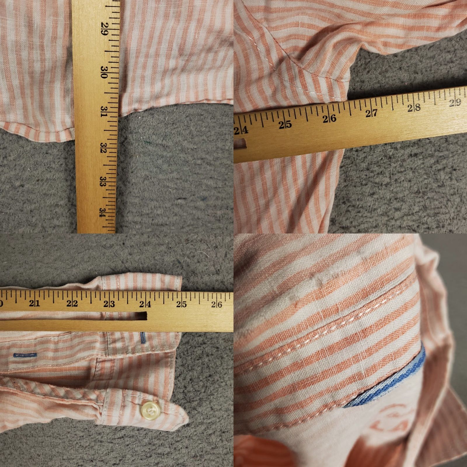 Tommy Bahama VINTAGE Tommy Bahama Shirt Men 2XL Orange Striped Linen Button-Up Long Sleeve Casual Classic 90s Mens Size US XXL / EU 58 / 5 - 8 Thumbnail