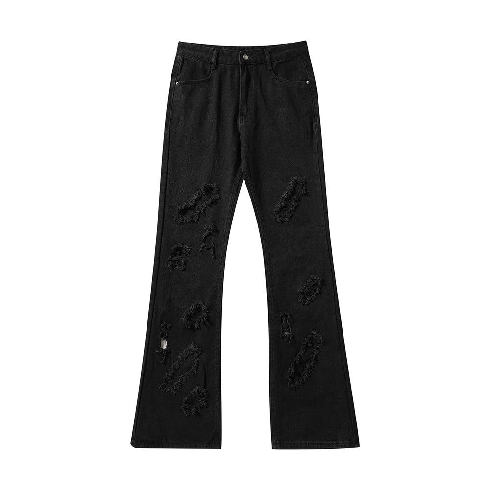 Japanese Brand × Jean Heavy industry hip hop punk trend flared ripped jeans y2k Size US 32 / EU 48 - 5 Thumbnail