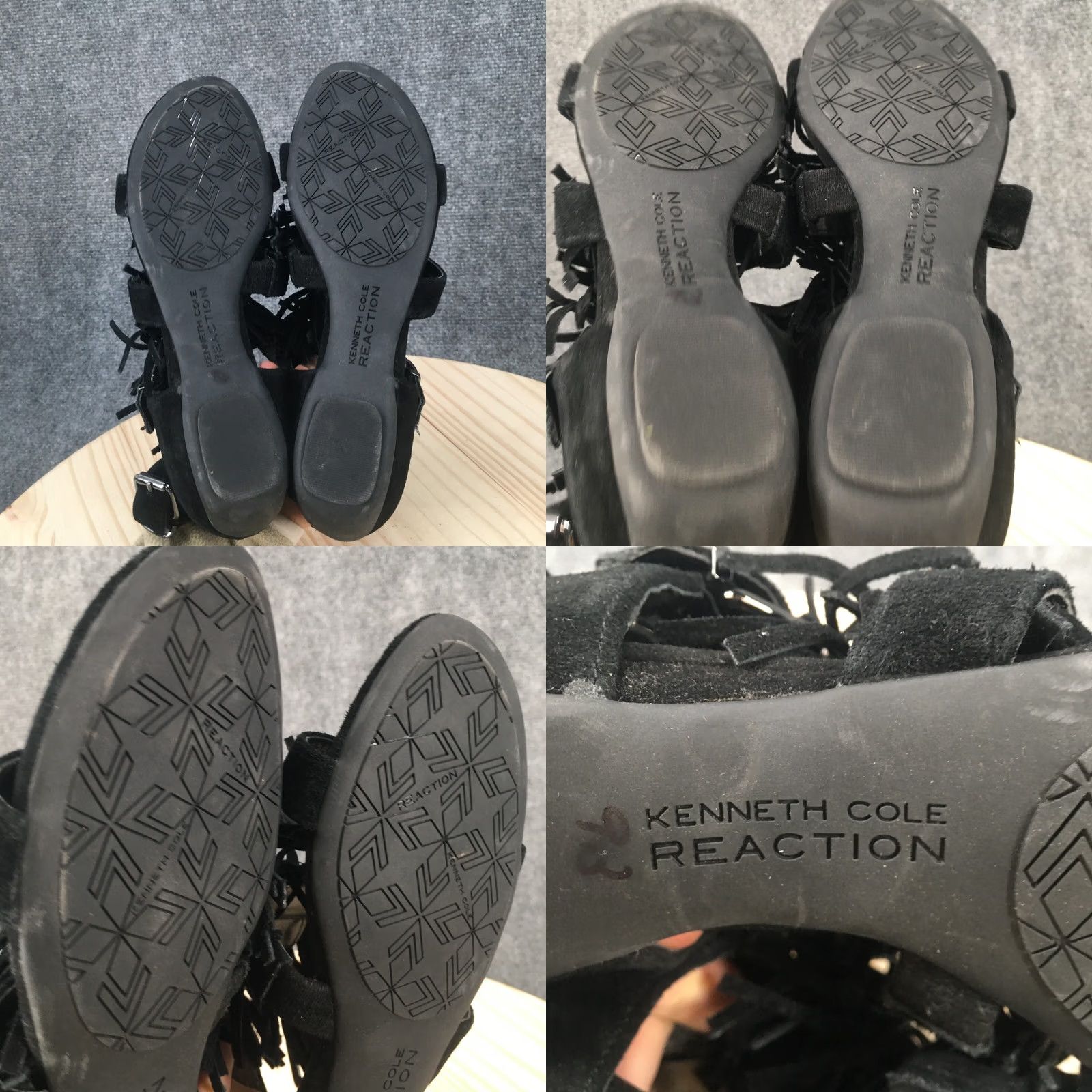 Kenneth Cole Kenneth Cole Reaction Sandals Womens 8 M Audre Struck Gladiator Black Leather Sandal Gladiator Shoes Womens 8 Black Leather Size US 8 / IT 38 - 8 Thumbnail