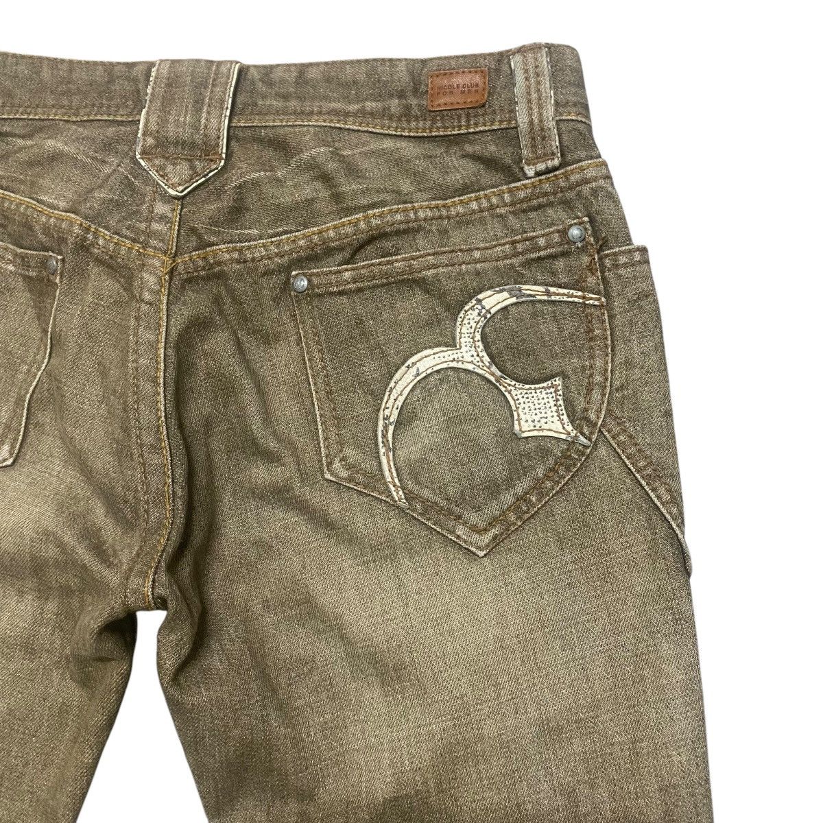 Nicole Club Nicole Club Denim Snake Skin Leather Flare Jeans Size US 29 - 11 Thumbnail