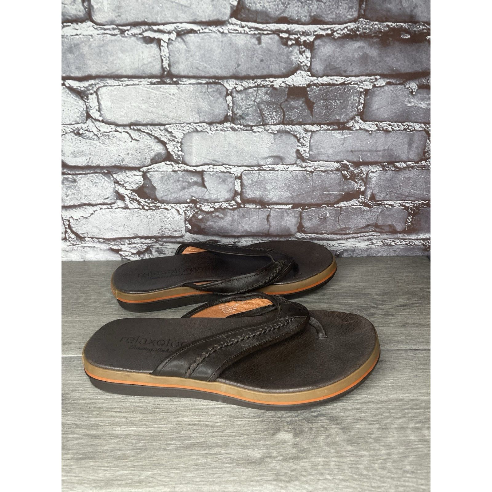 Tommy Bahama TOMMY BAHAMA RELAXOLOGY Jasper Brown Leather Synthetic FlipF Size US 10 / EU 43 - 4 Thumbnail
