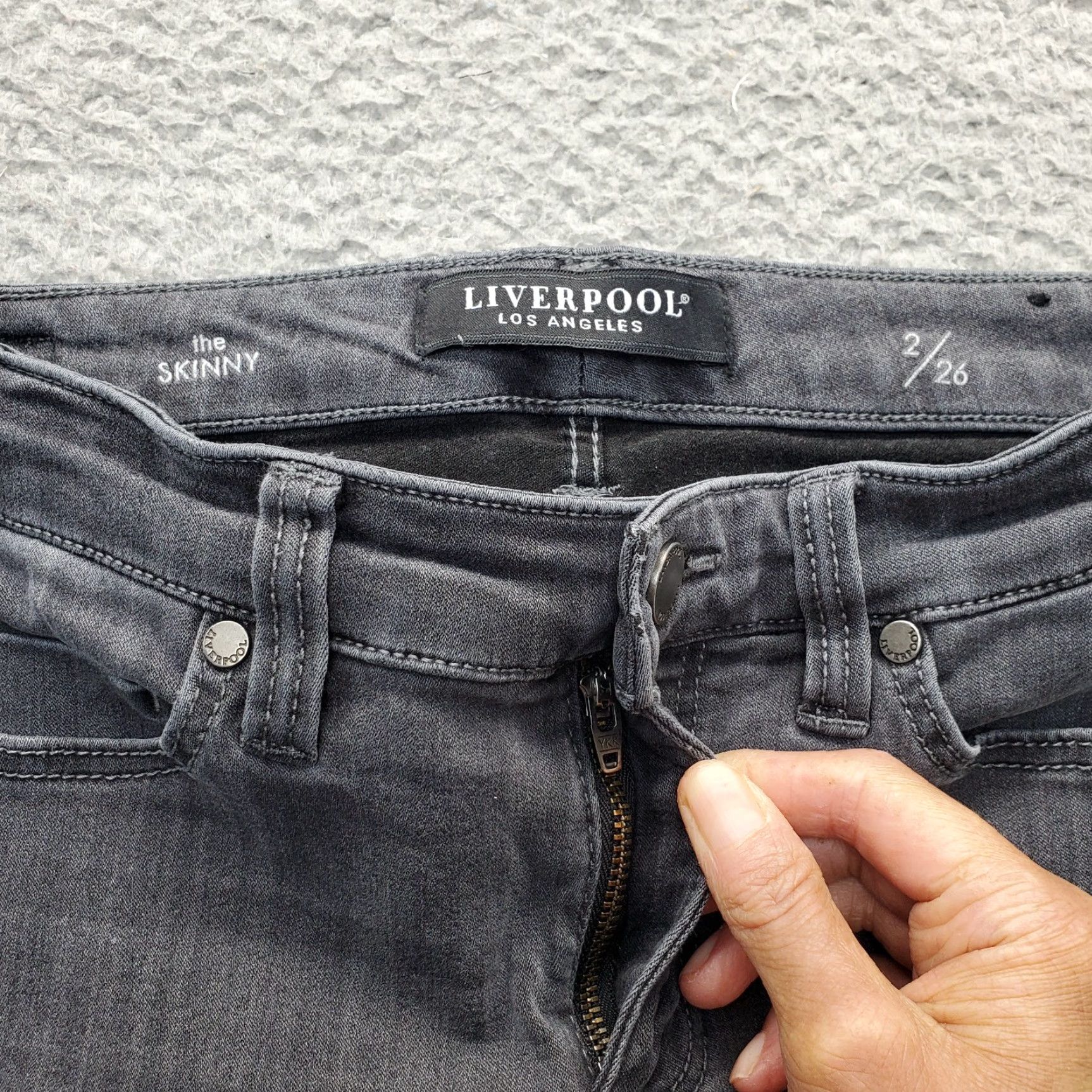 Vintage Liverpool Los Angeles Skinny Jeans Women's Gray 2/26 Medium Wash 5-Pocket Design 25" Inseam Size 26" / US 2 / IT 38 - 7 Thumbnail