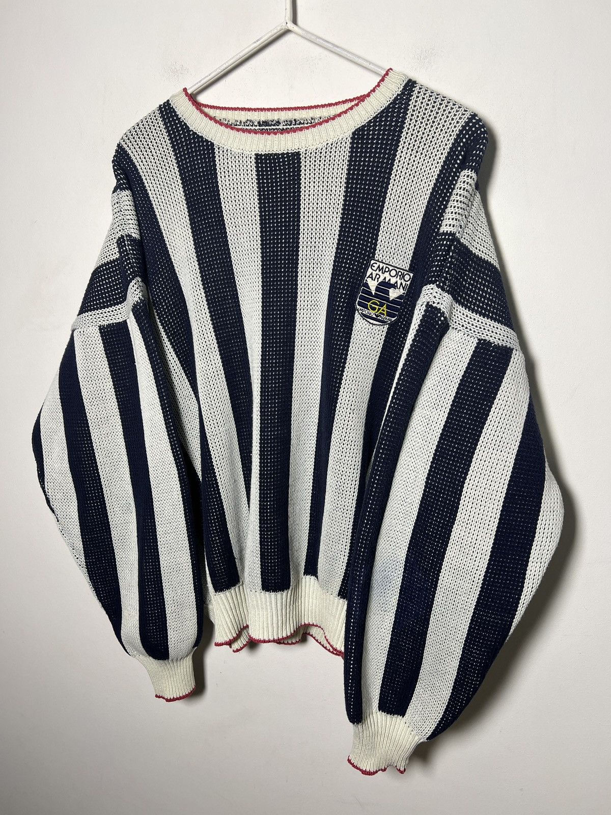 Giorgio Armani Vintage 80s/90s Emporio Armani sweater m-l erd chrome Size US L / EU 52-54 / 3 - 3 Thumbnail