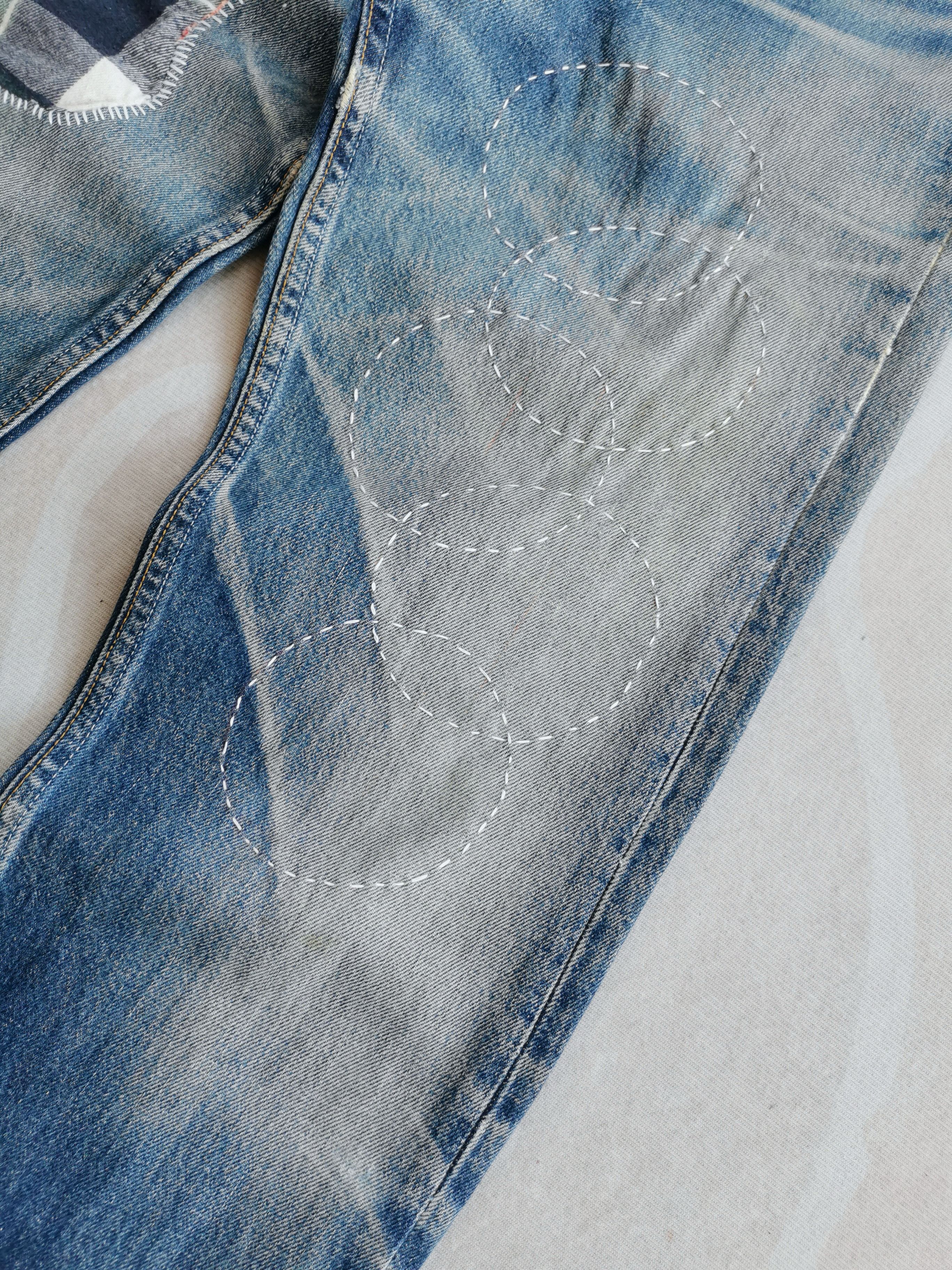Nirvana Levis 501 Patchwork Sashiko Inspire Kurt Cobain Size US 30 / EU 46 - 5 Thumbnail