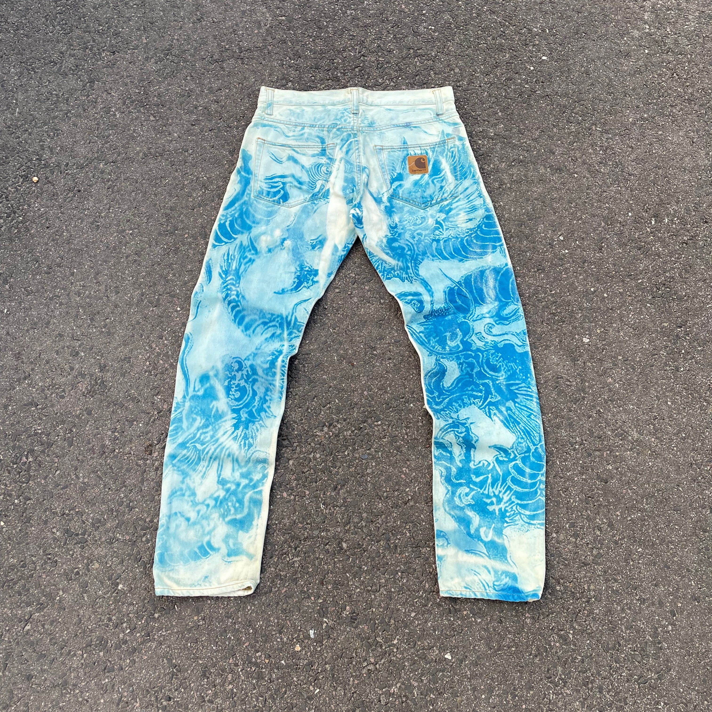Carhartt Custom Carhartt 30x32 Blue Graphic Pants Y2K Grunge Art Size US 30 / EU 46 - 2 Thumbnail