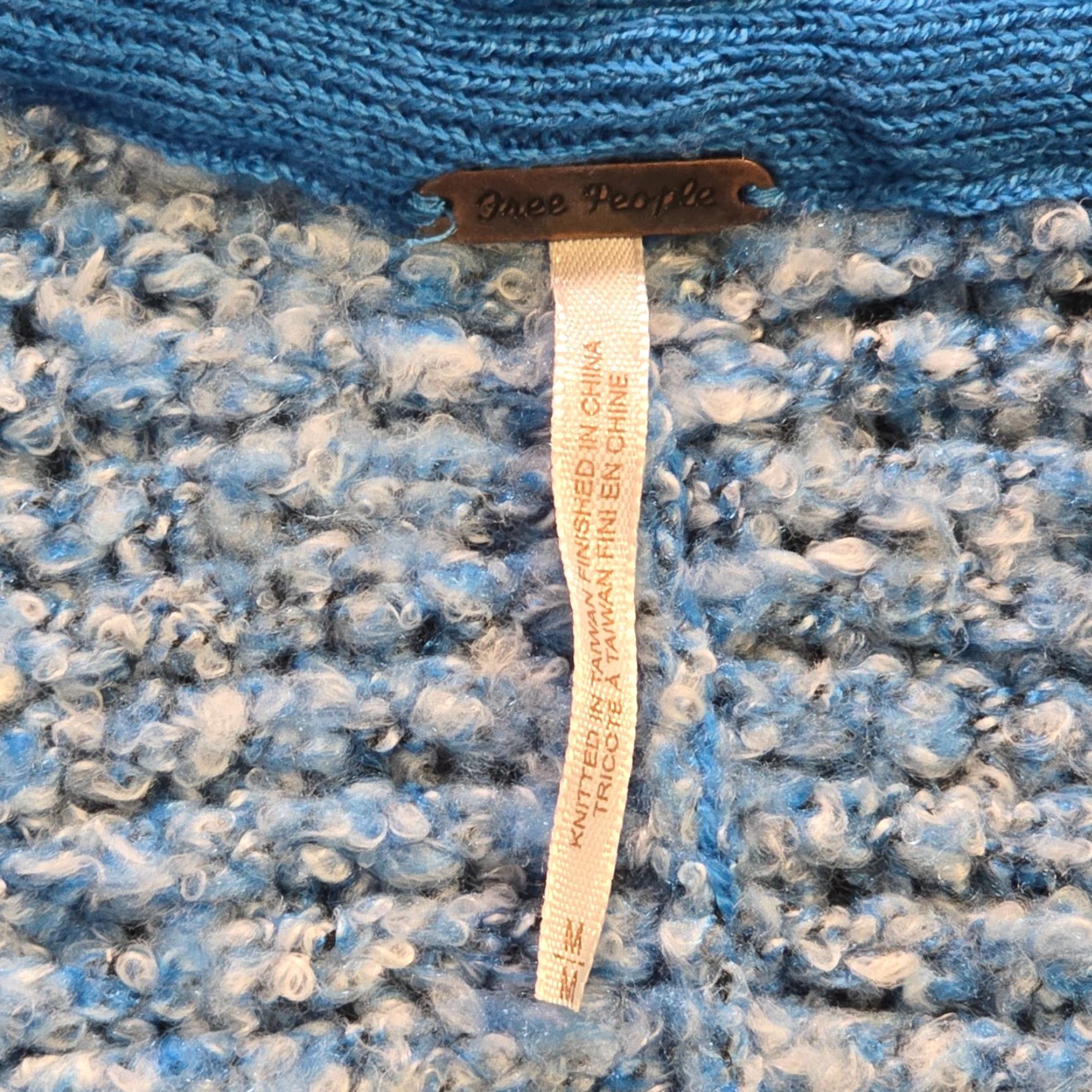 Free People Free People Sweater Women Medium Blue Oversized Chunky Knit Open Capsule Lounge Shirt Pullover Knit Casual Bohemian Fall Winter Size M / US 6-8 / IT 42-44 - 3 Thumbnail
