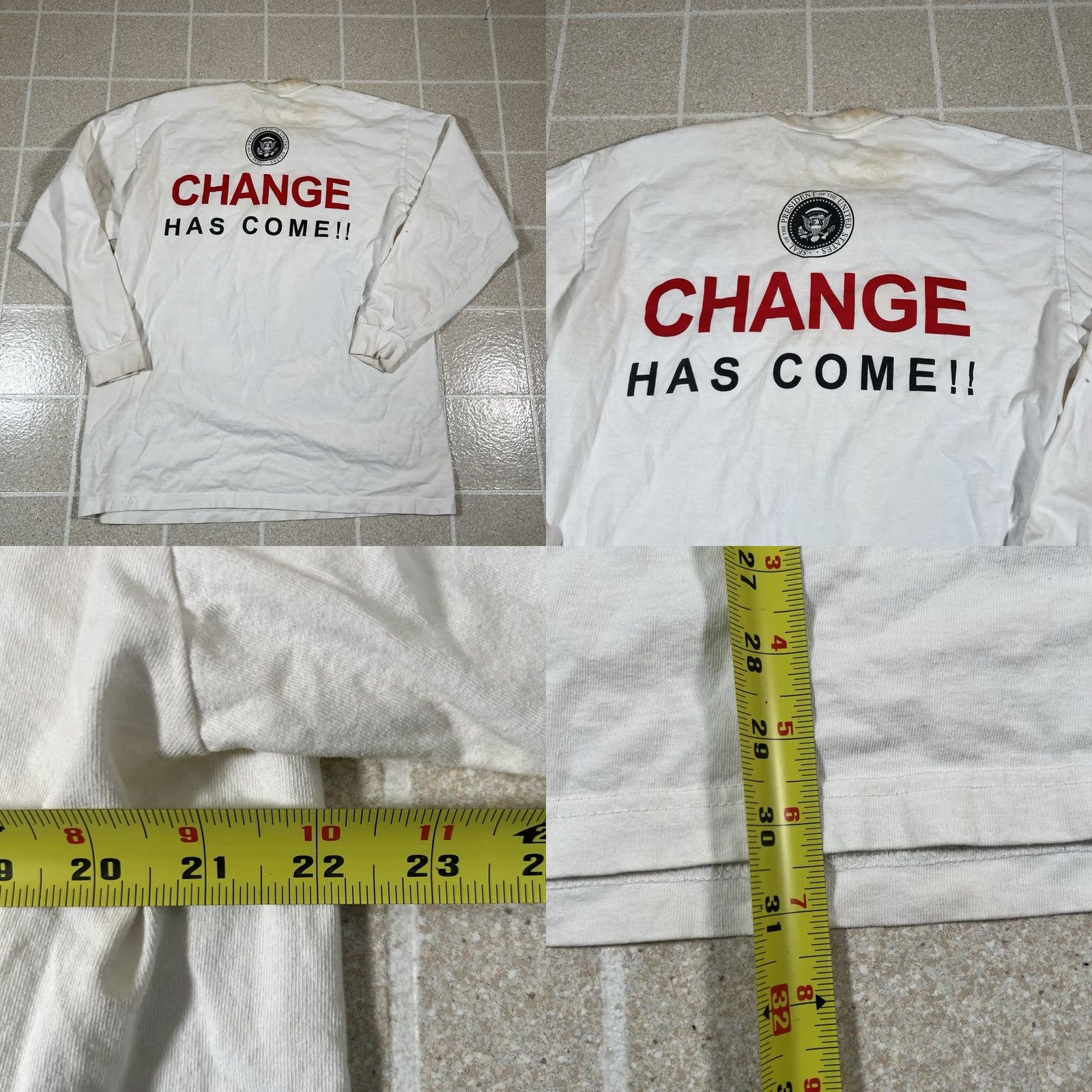 Vintage VINTAGE Barack Obama AOP T Shirt Commander In Chief Rap 3XL Mens White Size US XXL / EU 58 / 5 - 8 Thumbnail