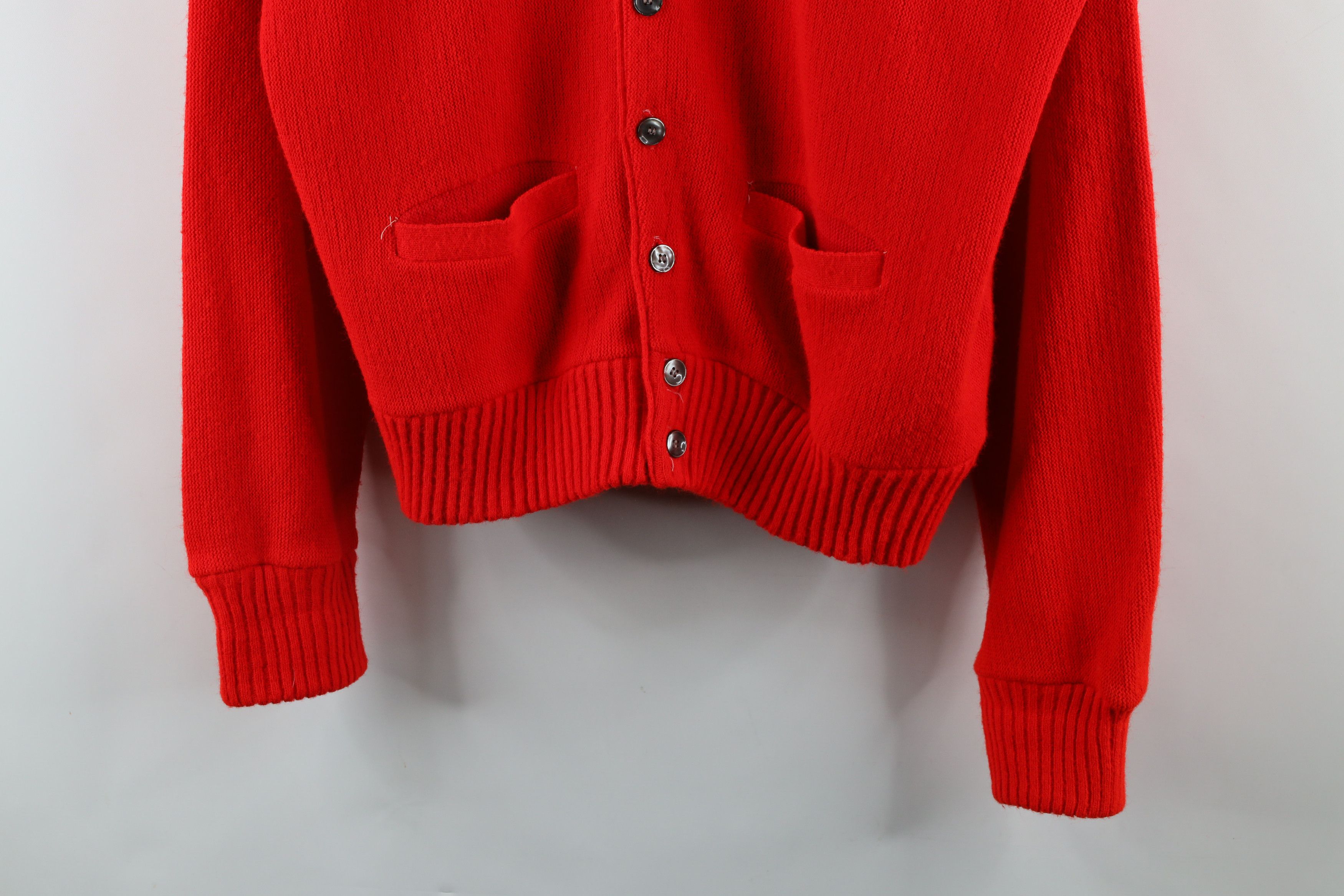Vintage Vintage 50s 60s Streetwear Knit Cardigan Sweater Red USA Size US M / EU 48-50 / 2 - 3 Thumbnail