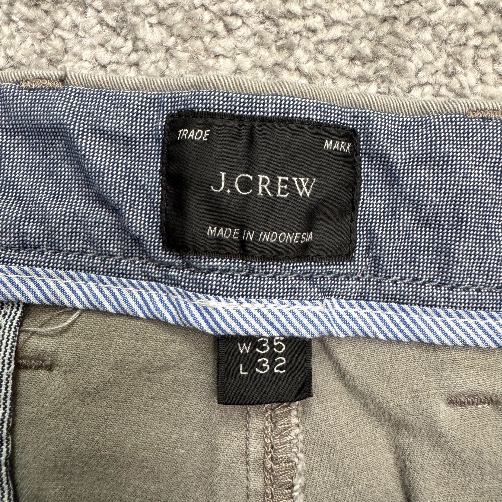 J.Crew J.Crew 484 Slim Fit Chino Pants Mens 35x32 Gray Flat Front Straight Leg Cotton Size US 35 - 6 Thumbnail