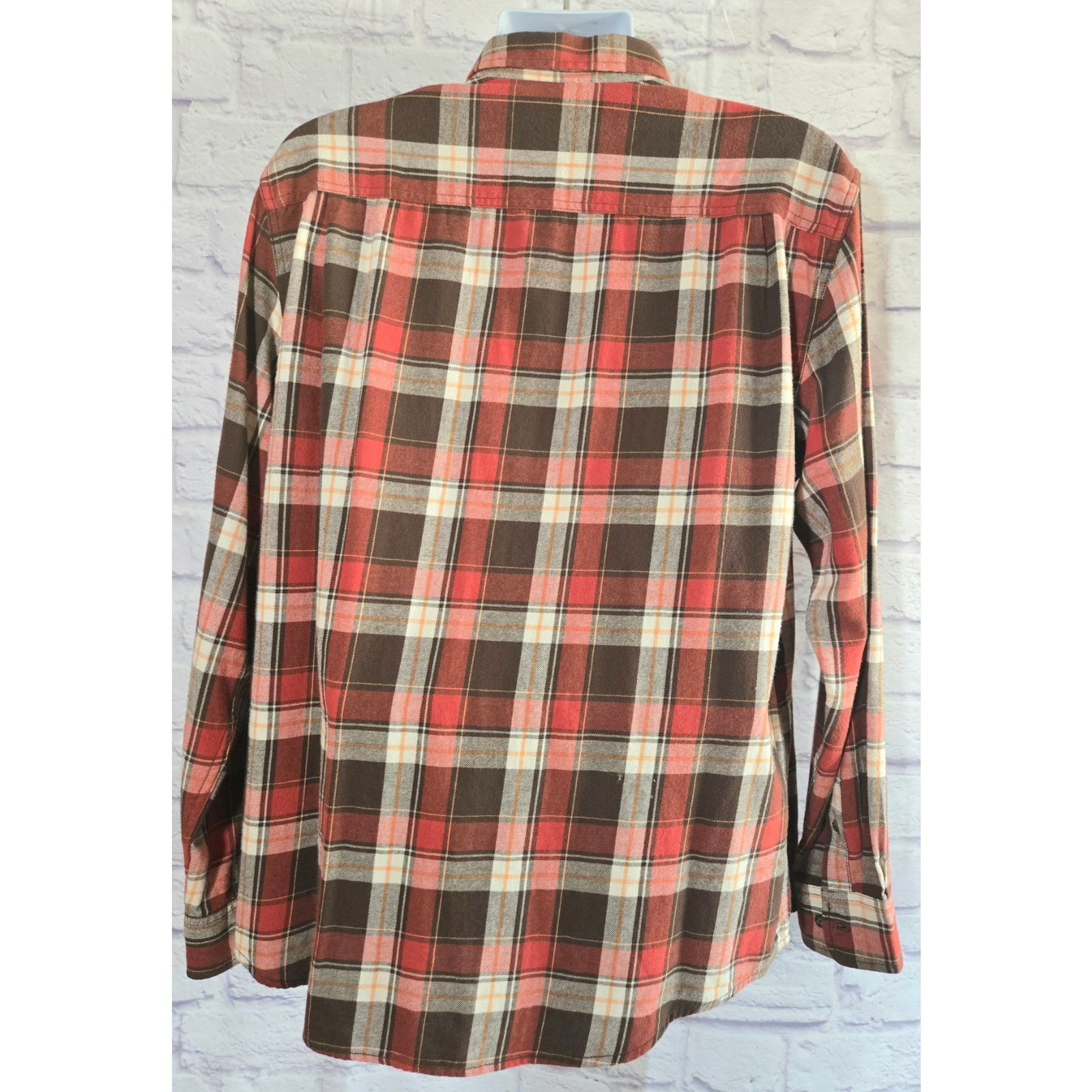 Faded Glory Faded Glory Orange Brown Plaid Flannel Button Shirt Large Size US L / EU 52-54 / 3 - 2 Thumbnail