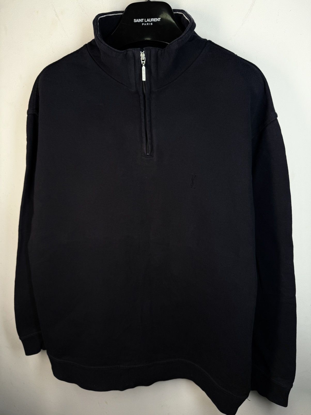 Yves Saint Laurent 90s YSL Sweatshirt 1/4 Quarter Zip Sweater Old Money Vintage Size US XL / EU 56 / 4 - 21 Thumbnail