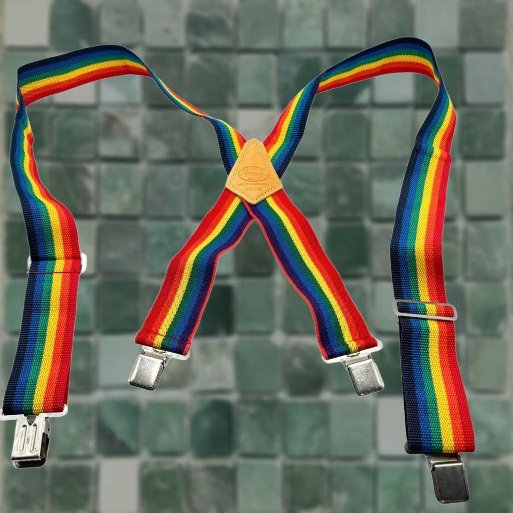 NICHOLAS VINTAGE Nicholas Rainbow Pride Suspenders 2 Inch Wide No. 113 Unisex Men Women Clothing Accessories Suspenders Multifarbe Rainbow Pride Size ONE SIZE - 1 Thumbnail