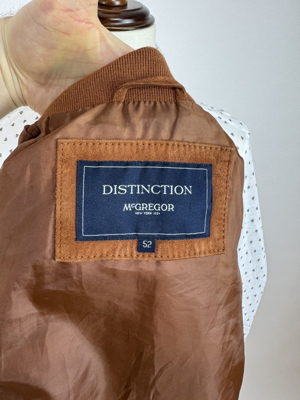 Designer × McGregor DISTINCTION MCGREGOR Suede Sports Bomber Leather Jacket Size US L / EU 52-54 / 3 - 9 Thumbnail