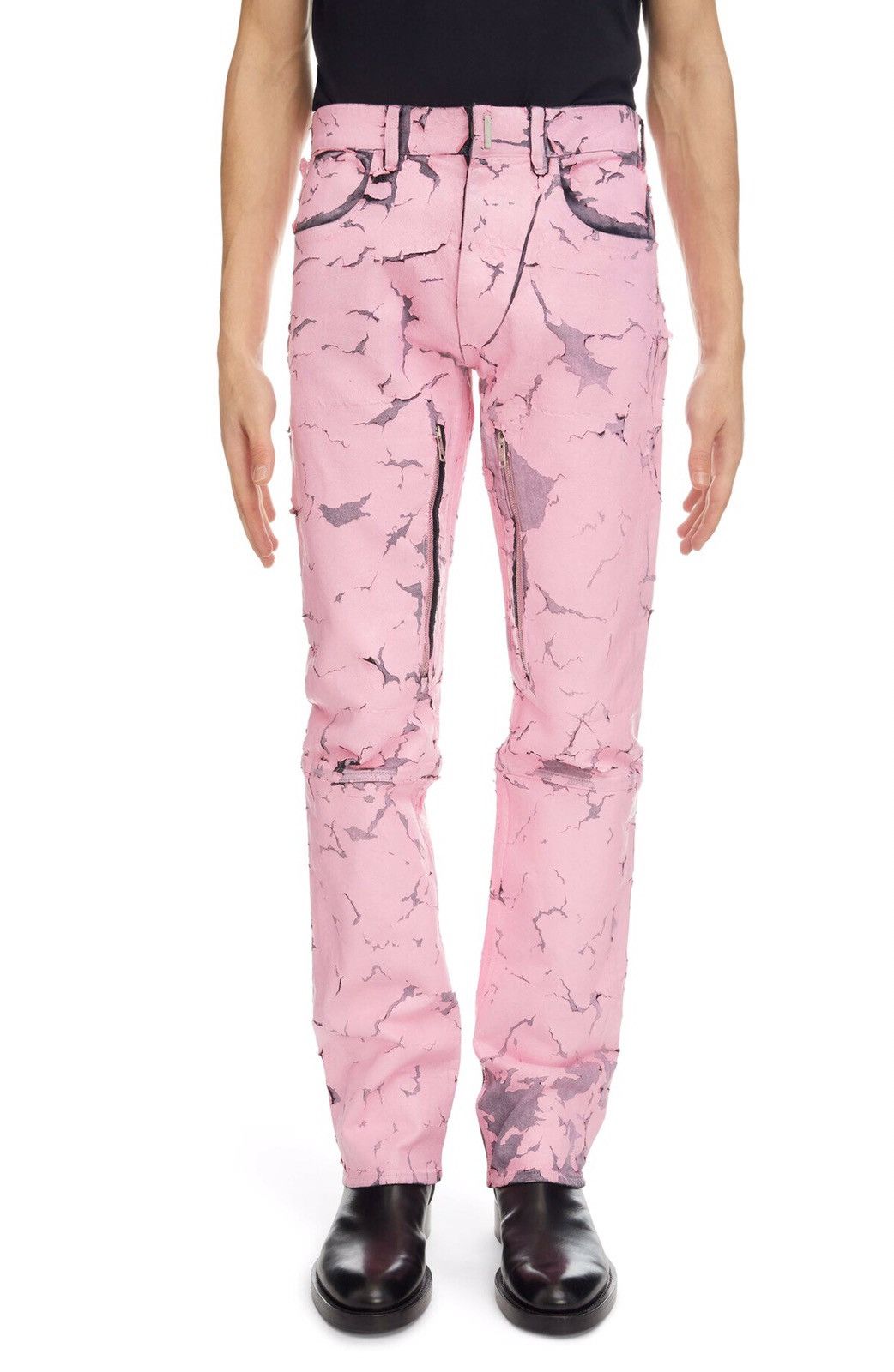 image of Givenchy Matthew Williams Pink Painted Jeans, Men's (Size 30)