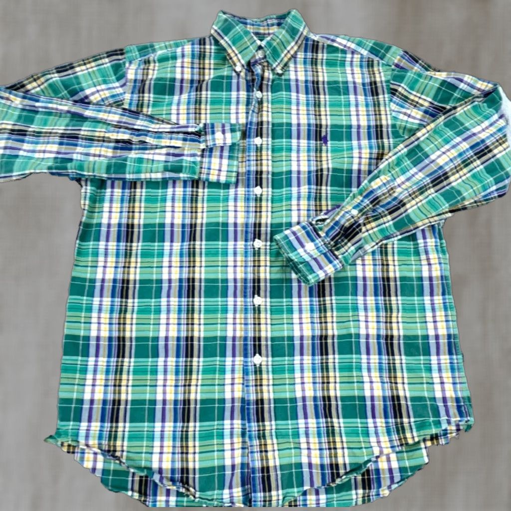 Ralph Lauren Ralph Lauren Shirt Men Medium Green Plaid Button-Up Classic Fit Poplin Tartan U8 Size US M / EU 48-50 / 2 - 1 Thumbnail