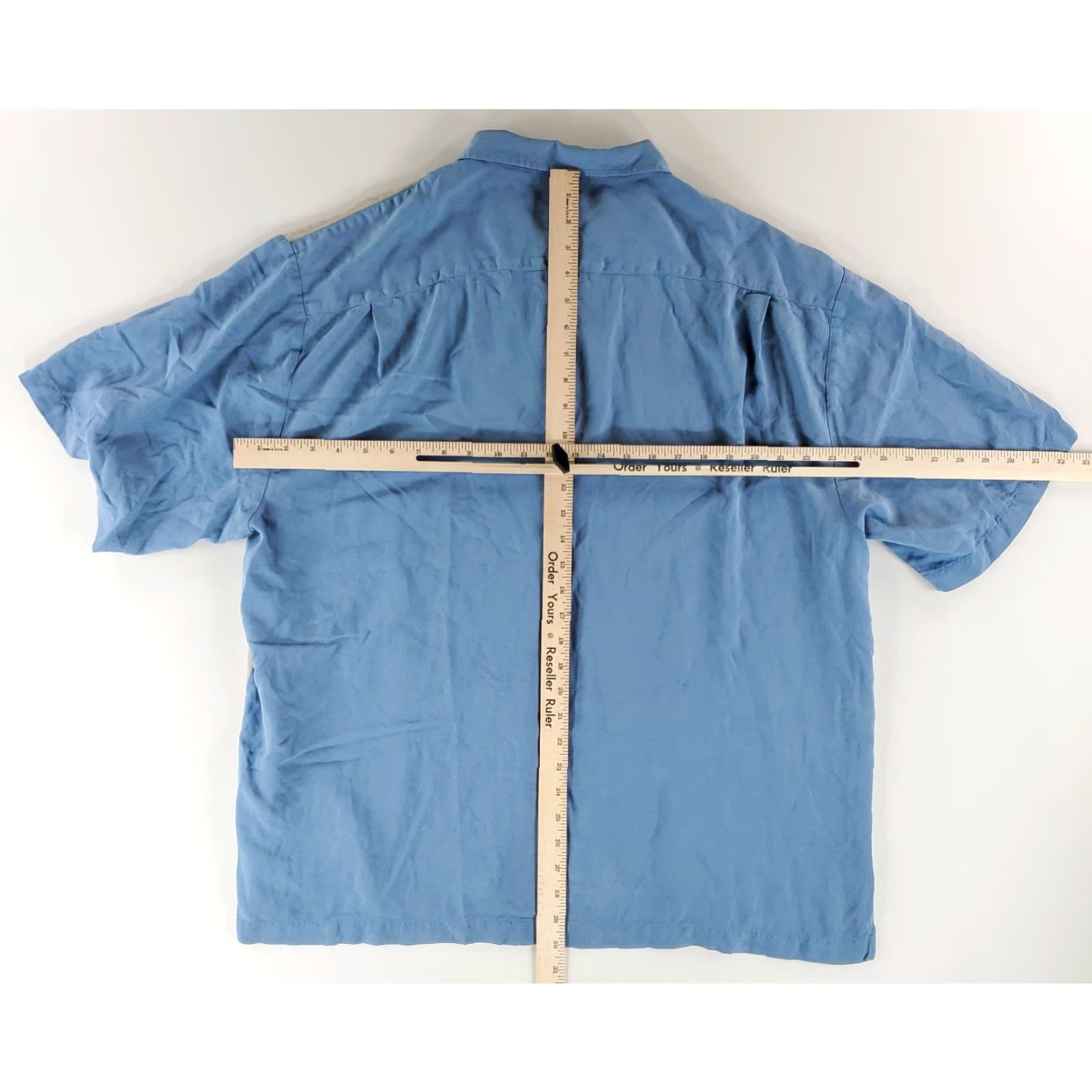 Nat Nast Nat Nast Bowling Shirt 100% Silk Button Up Loop Collar Blue White Mens XL Shirts Blue White XL Mens Size US XL / EU 56 / 4 - 8 Thumbnail