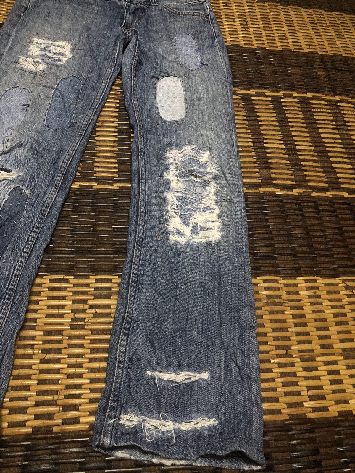 Designer × Vintage VINTAGE HABITUAL WITH PROJECT ALABAMA PATCHWORK JEANS Size 29" - 4 Thumbnail