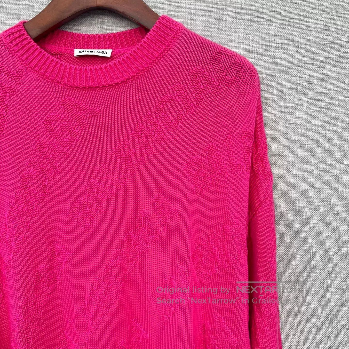 Balenciaga Balenciaga All-Over Logo Knit Sweater. Size S / US 4 / IT 40 - 3 Thumbnail