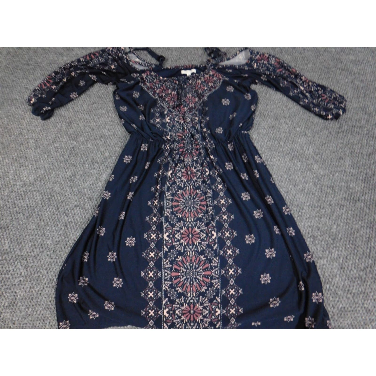 Vintage Maurices Blouse Shirt Womens S Blue Floral Pullover Cap Sleeve Collared Tunic Stretch Casual Regular Modern Classic Size S / US 4 / IT 40 - 3 Thumbnail