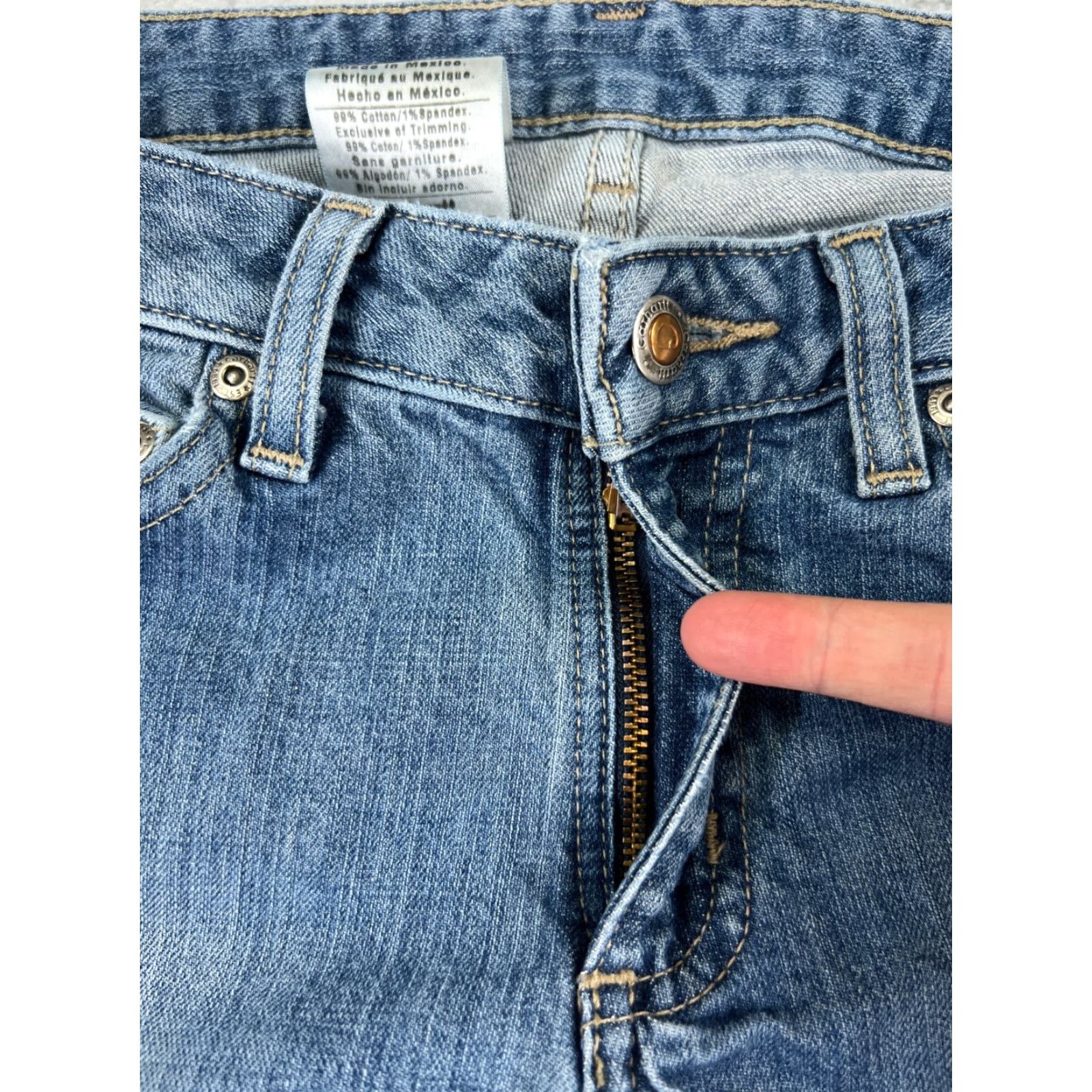 Carhartt Carhartt Jeans Womens 27 Blue Denim Bootcut 5-Pocket Regular Inseam 31 Cotton Blend Stretch Hem Wear Vintage No Size 27" / US 4 / IT 40 - 5 Thumbnail