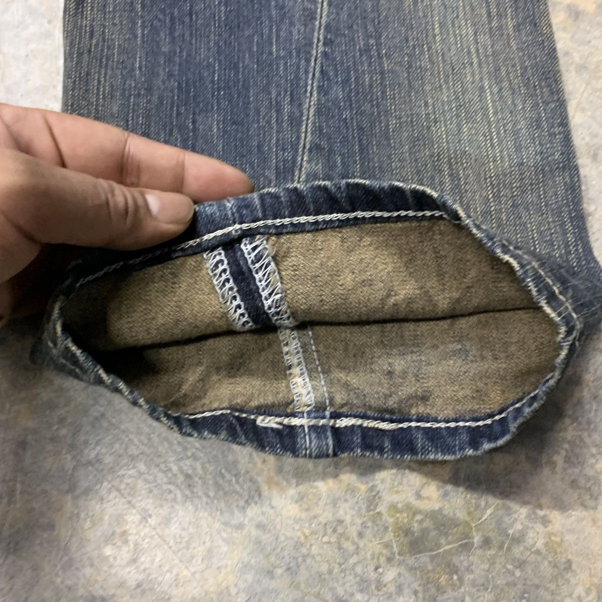 Edwin × If Six Was Nine × Japanese Brand Vintage Edwin Blue Trip Clawmark Twisted Leg Jean Size US 33 - 9 Thumbnail